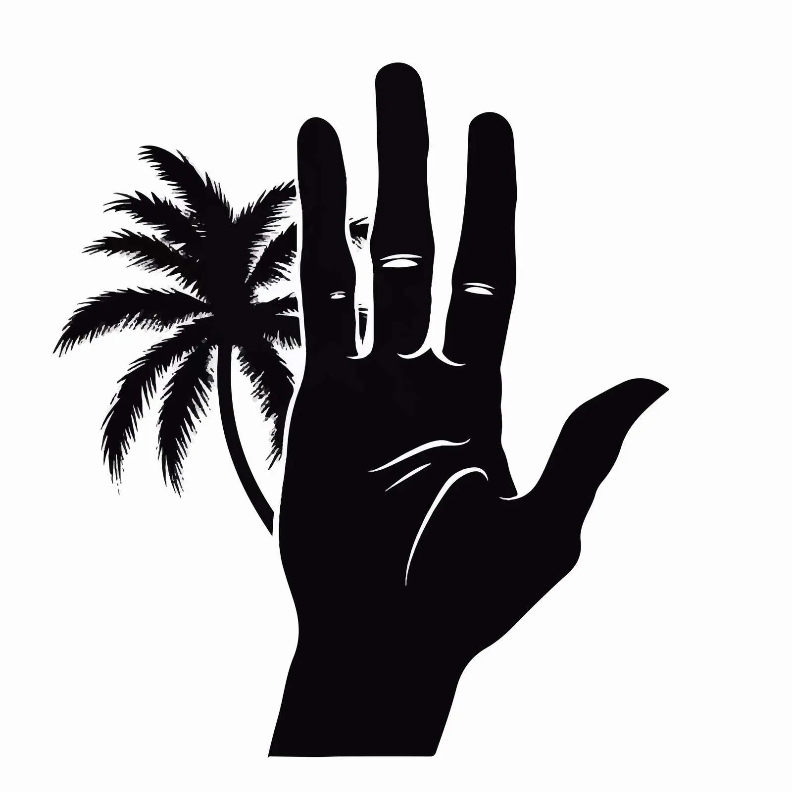 Cartoon Hand Palm Silhouette Vector Illustration — free download from Dotvec