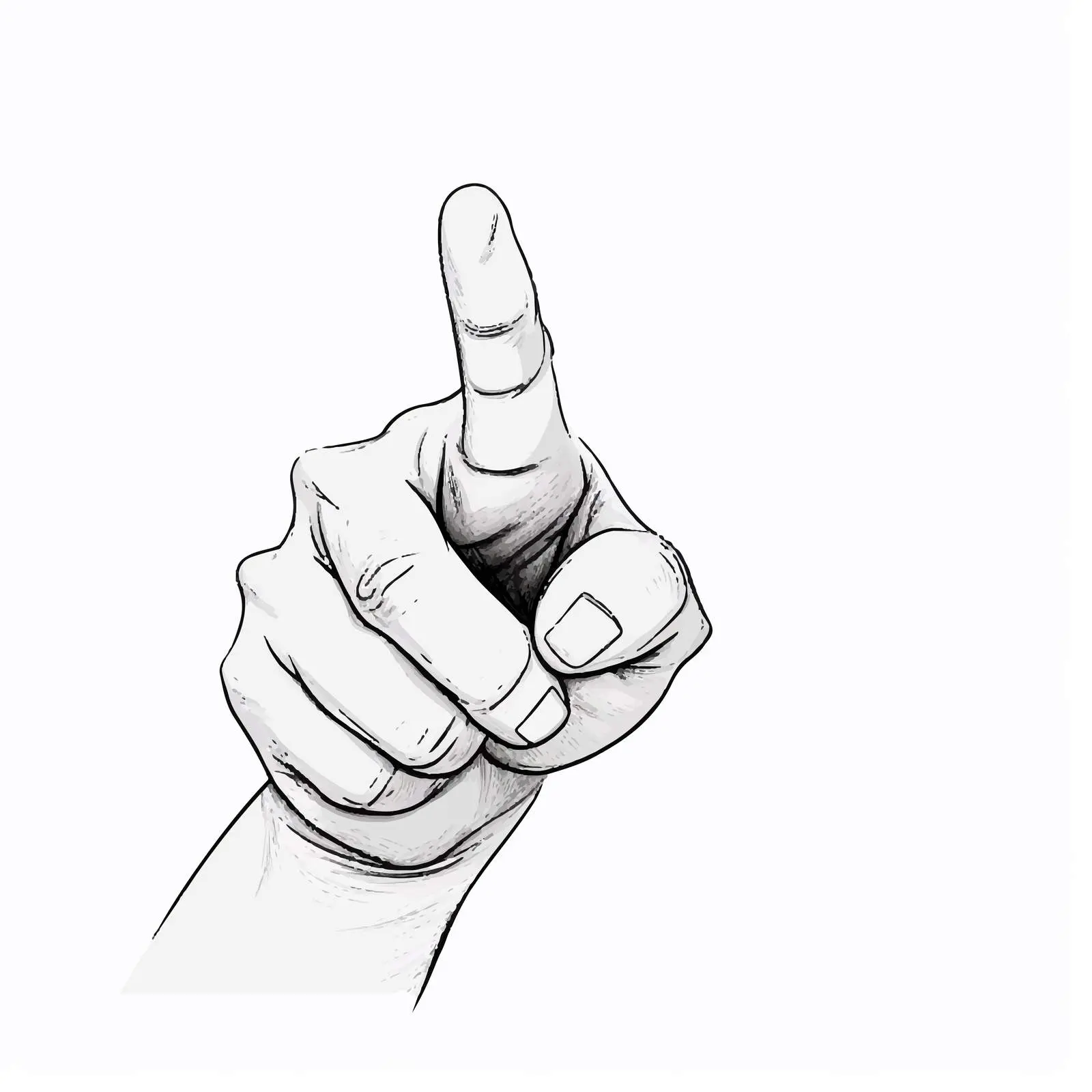 Outline Vector of Hand Pointing – free human interaction image from Dotvec