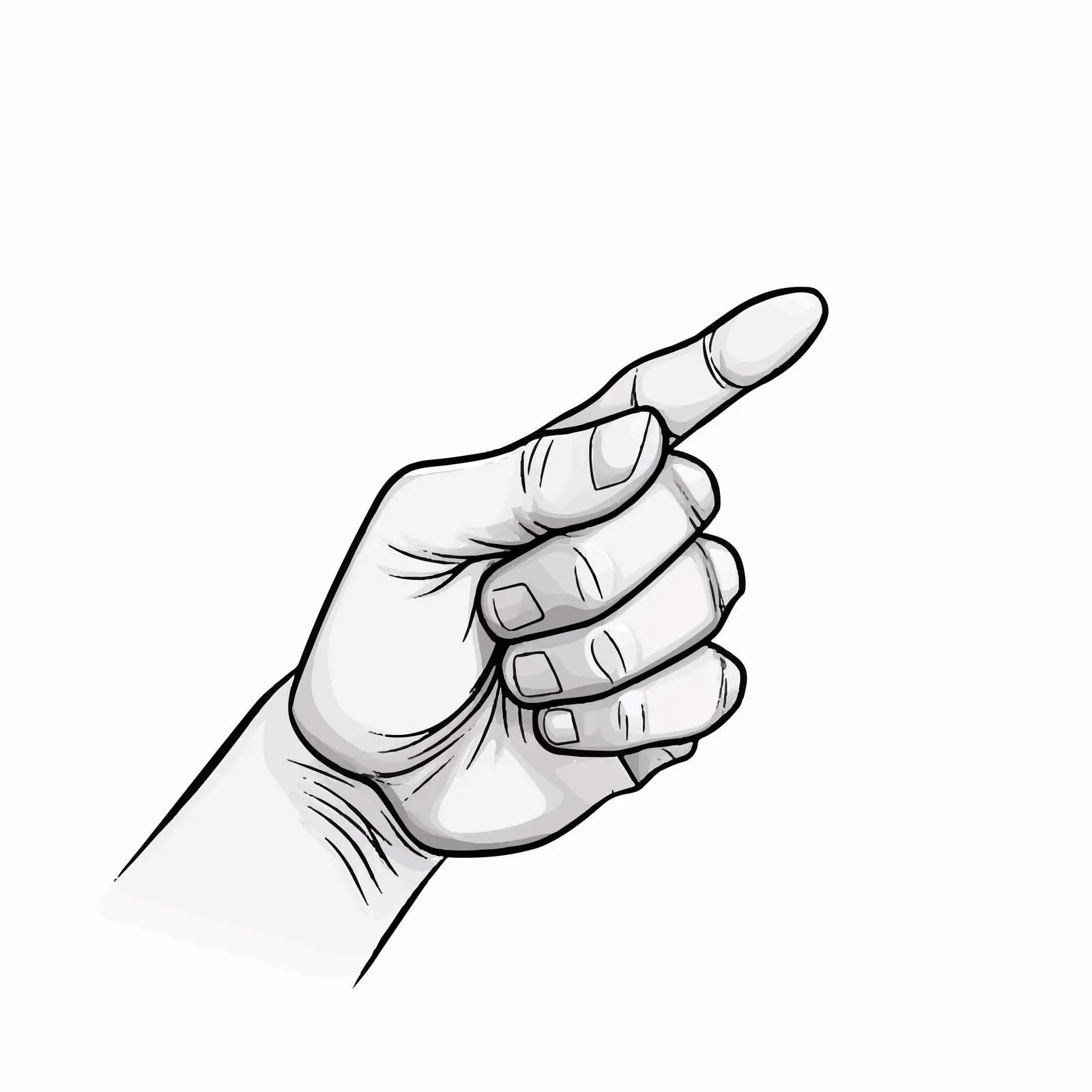 Outline Vector of Pointing Hand Illustration — free download from Dotvec