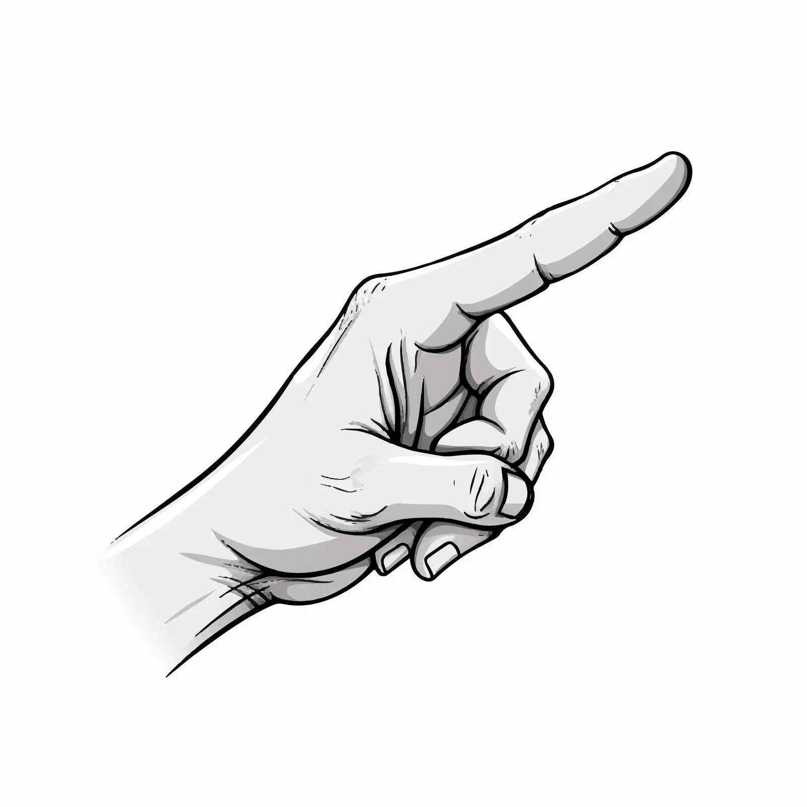 Outline Vector Illustration of Hand Pointing — free download from Dotvec