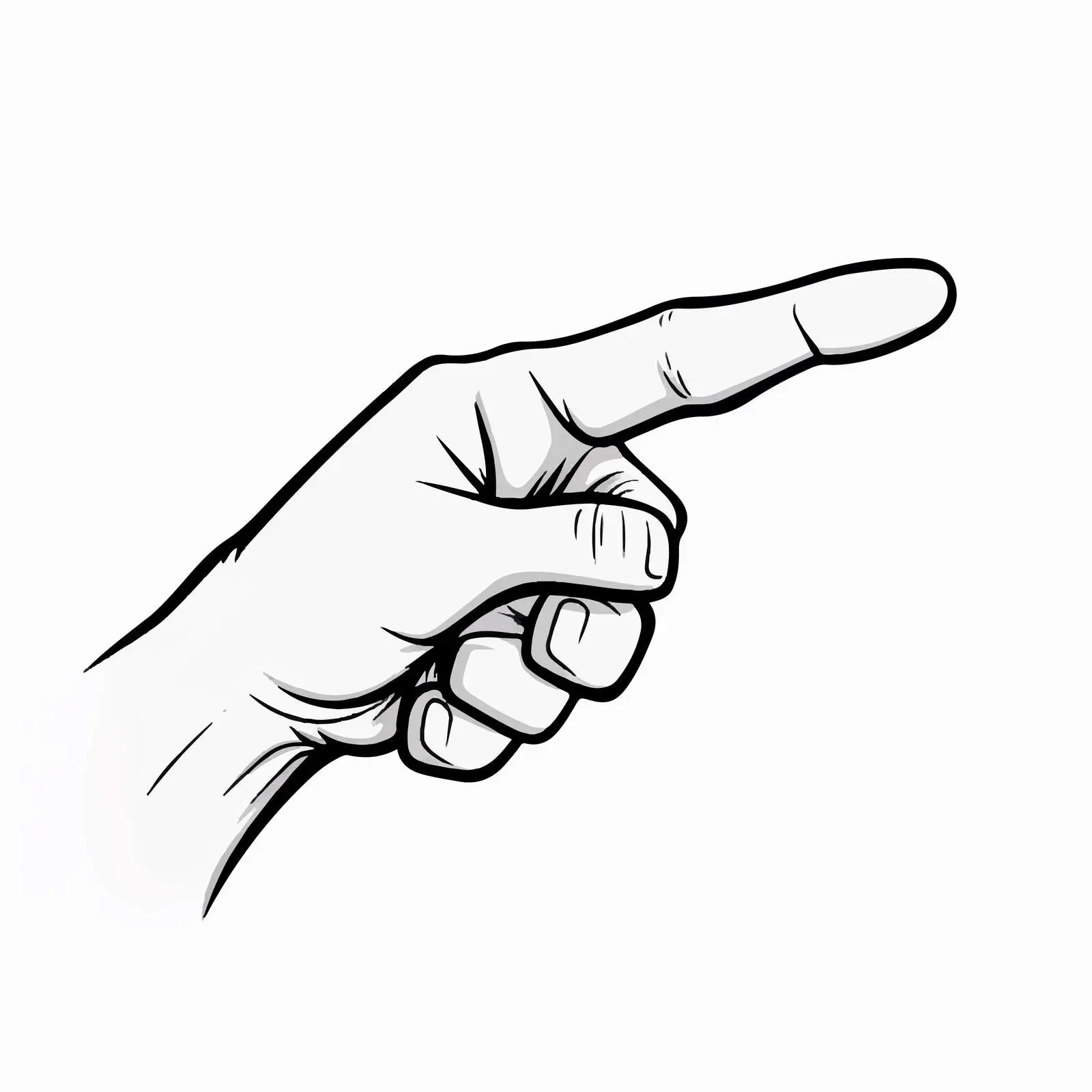 Outlined Vector Illustration of Hand Pointing — free download from Dotvec