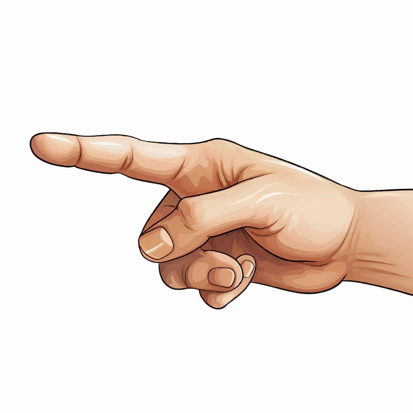 Cartoon Hand Pointing Finger Top View Vector — free download from Dotvec