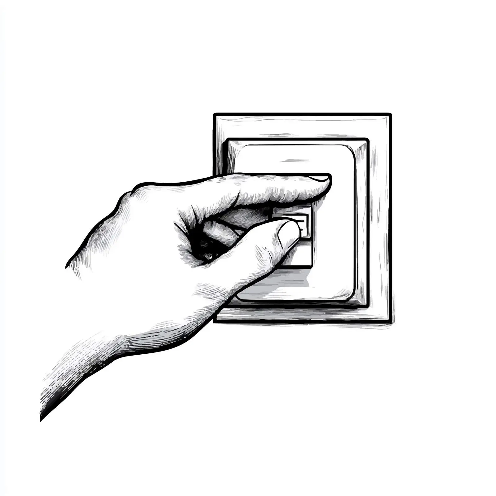 Cartoon Vector of Hand Pushing Electric Switch — free download from Dotvec