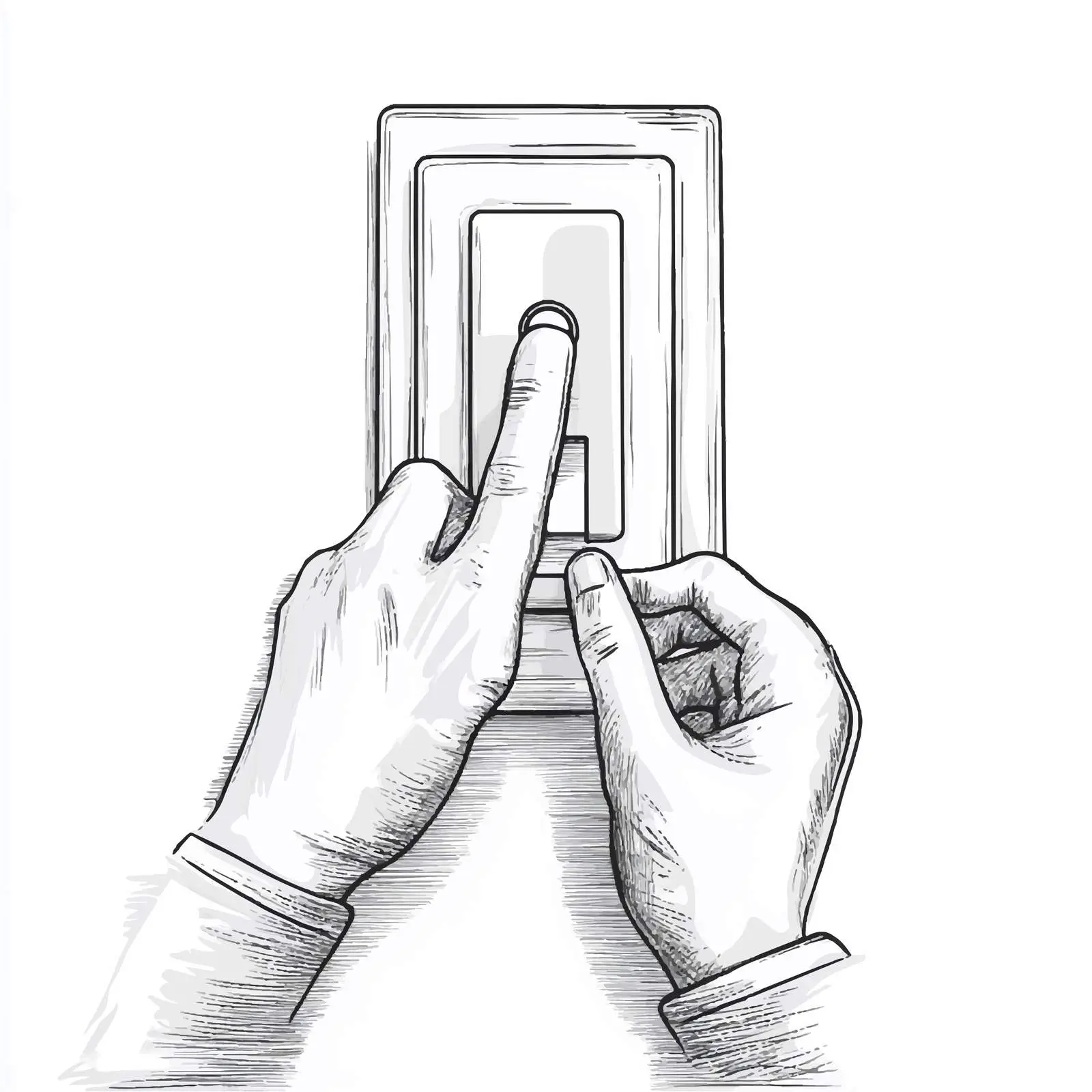 Cartoon Vector of Hand Pushing Electric Switch — free download from Dotvec