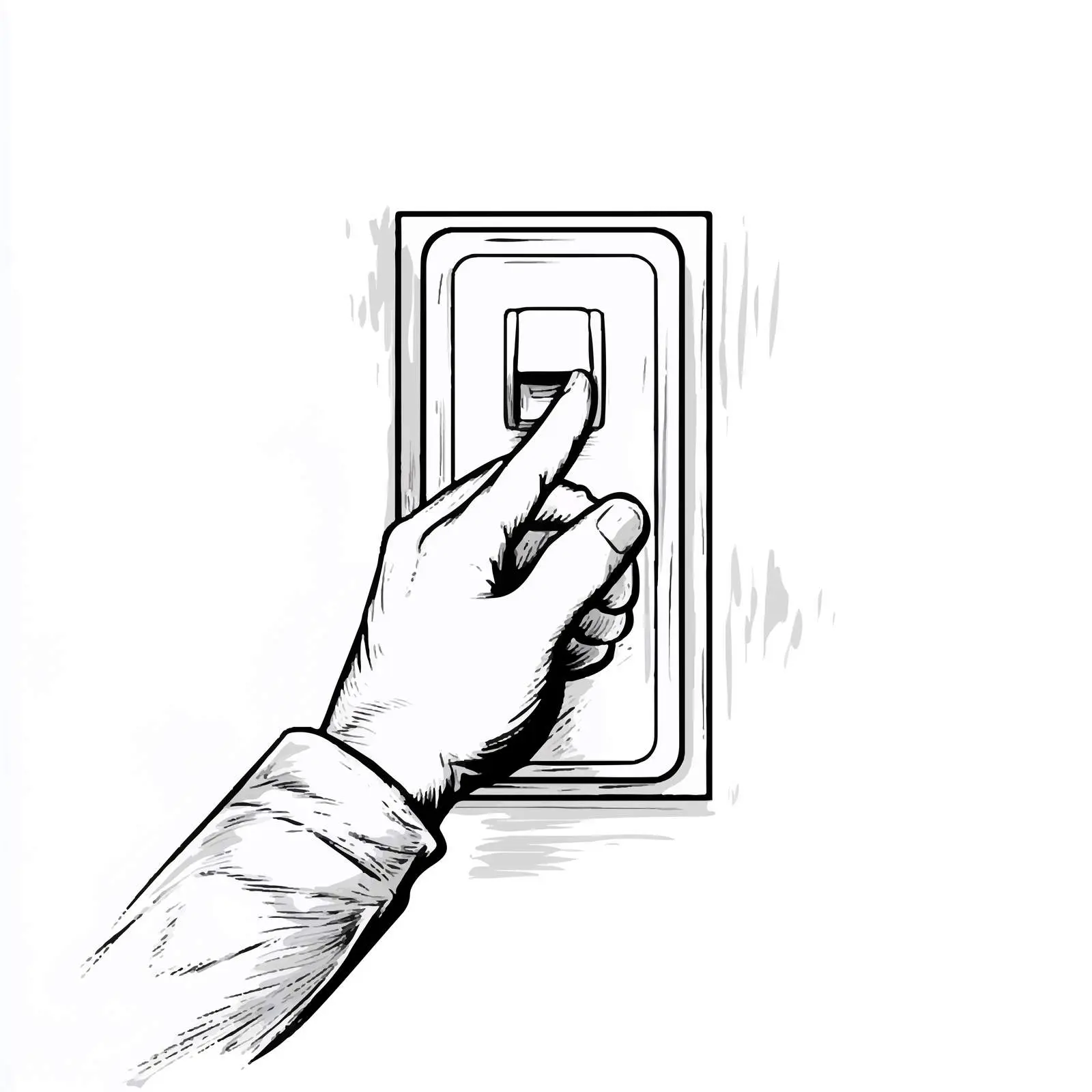 Cartoon Vector of Hand Pushing Electric Switch — free download from Dotvec
