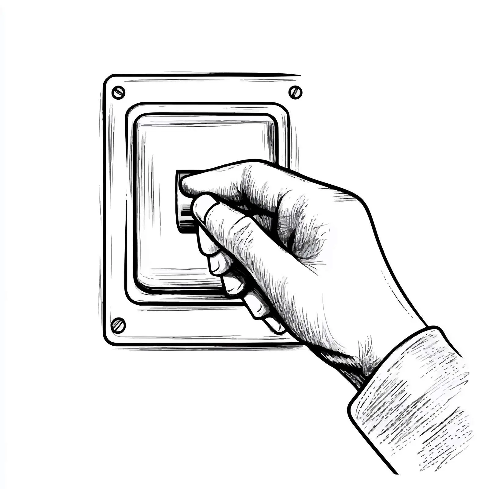 Cartoon Vector of Hand Pushing Electric Switch — free download from Dotvec