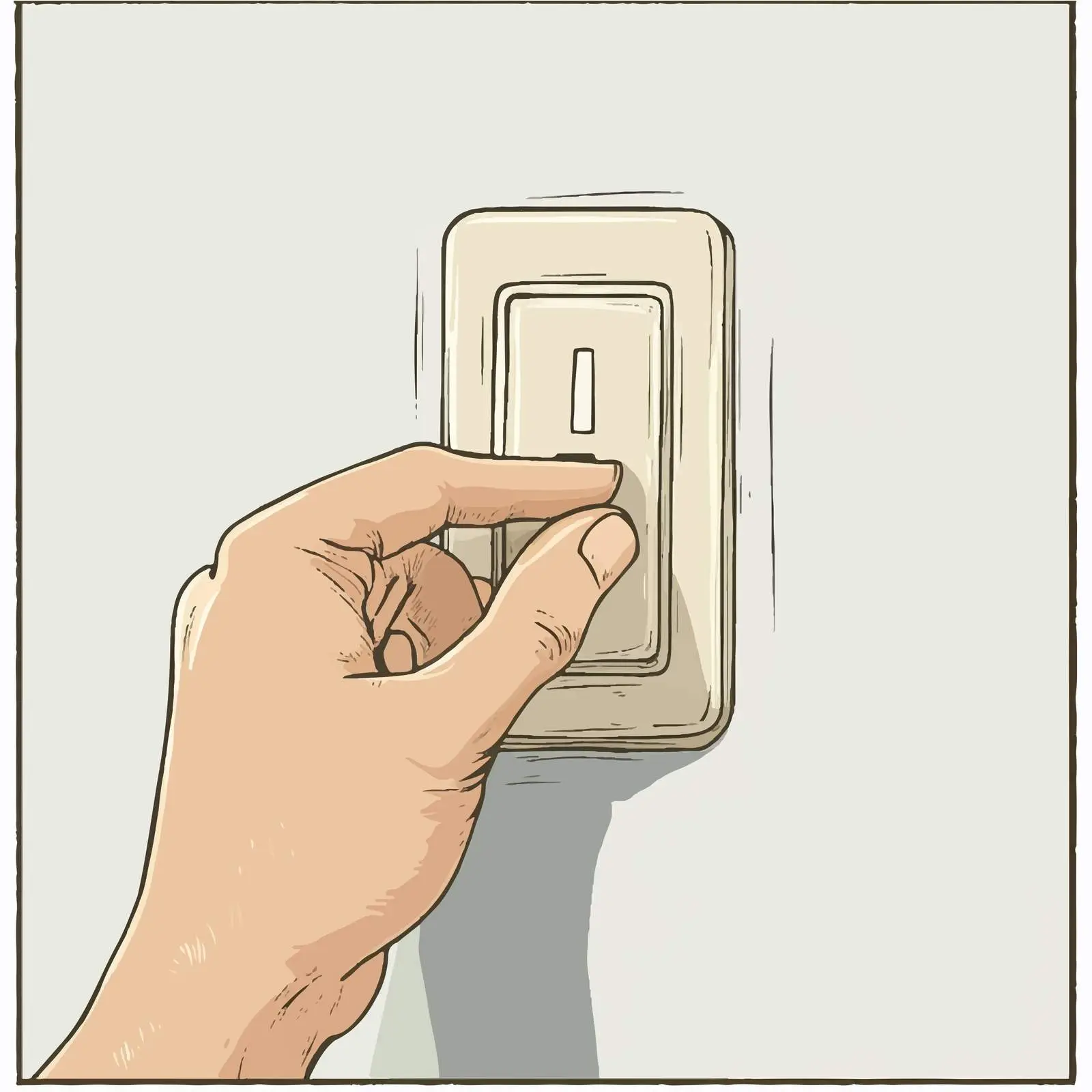 Cartoon Vector of Hand Pushing Electric Switch — free download from Dotvec