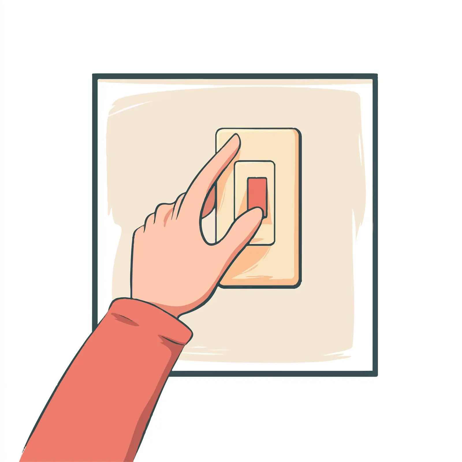 Cartoon Vector of Hand Pushing Electric Switch — free download from Dotvec