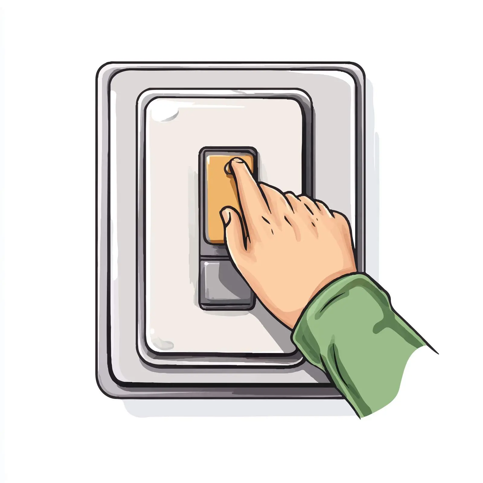 Hand Pushing Electric Switch Cartoon Illustration — free download from Dotvec