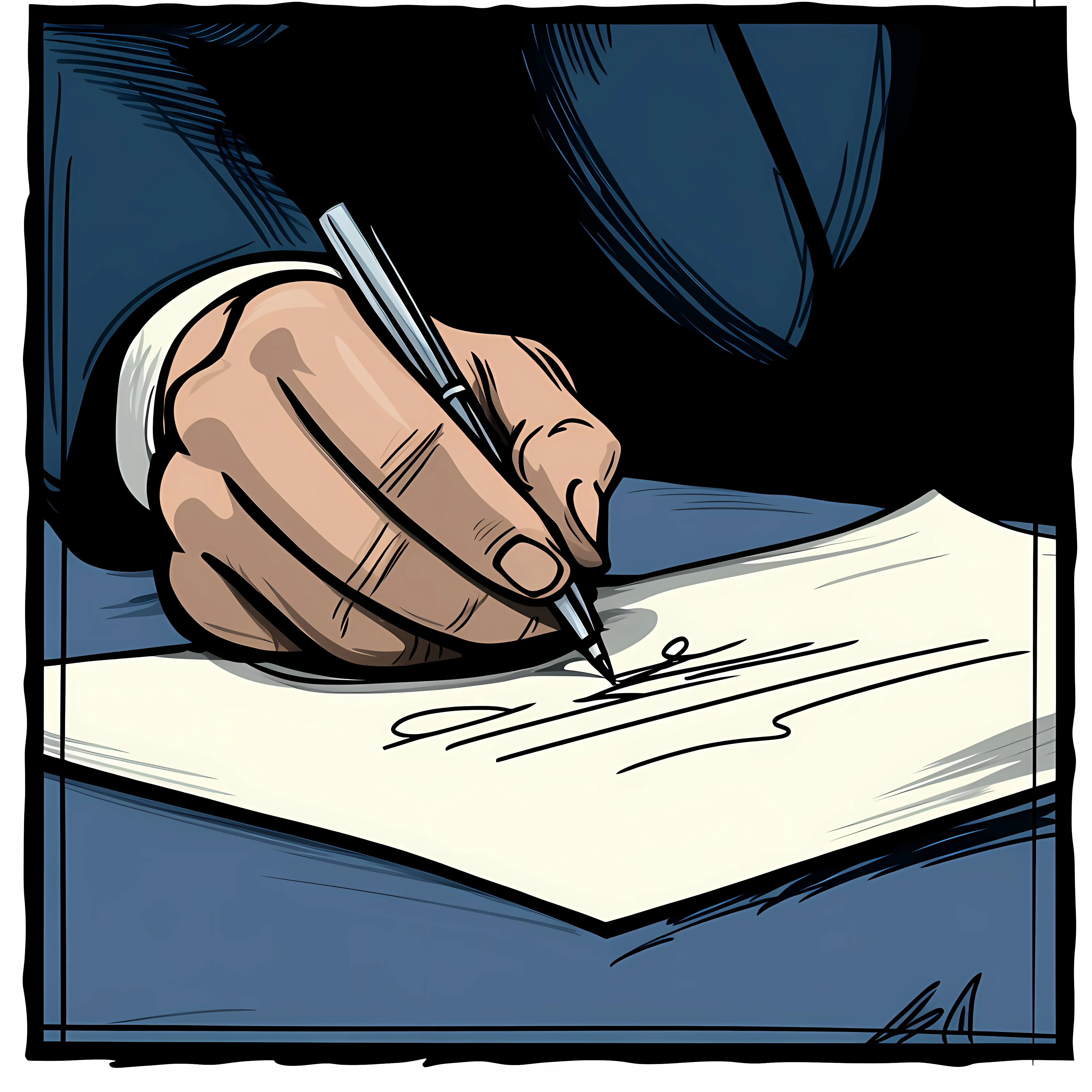 Hand Signing Document Cartoon Illustration — free download from Dotvec