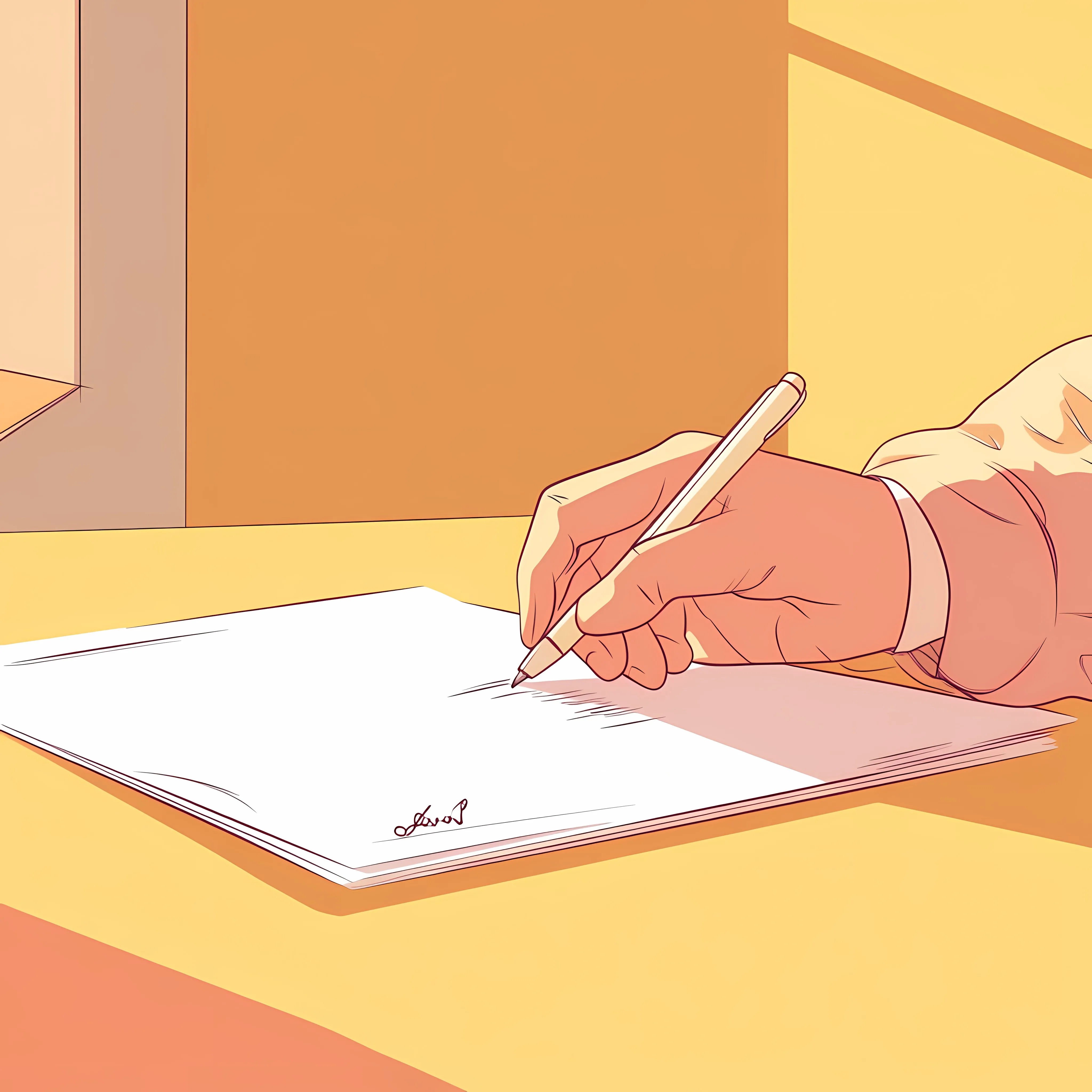 Cartoon Illustration of Hand Signing Document — free download from Dotvec