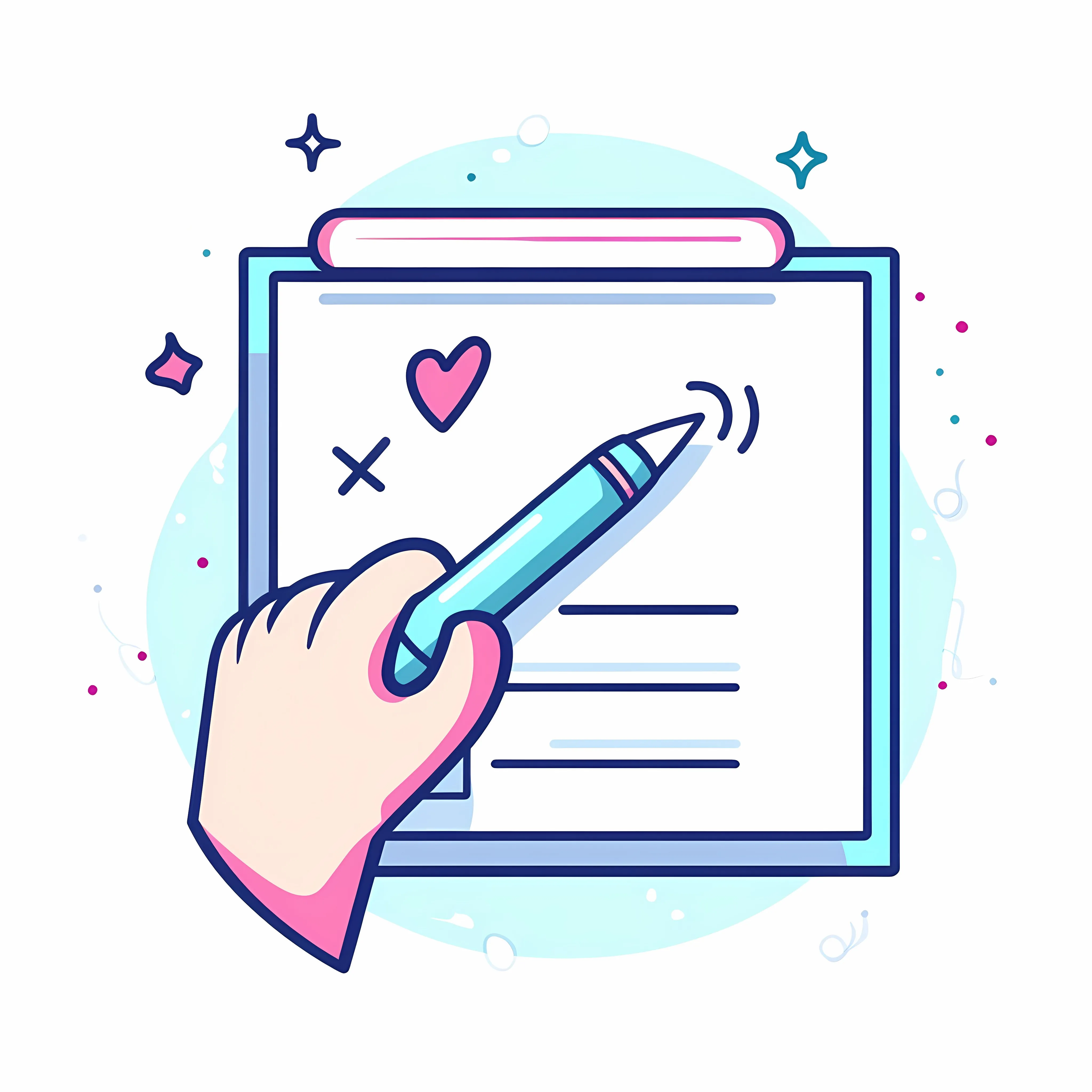 Hand Signing Document Cartoon Illustration — free download from Dotvec