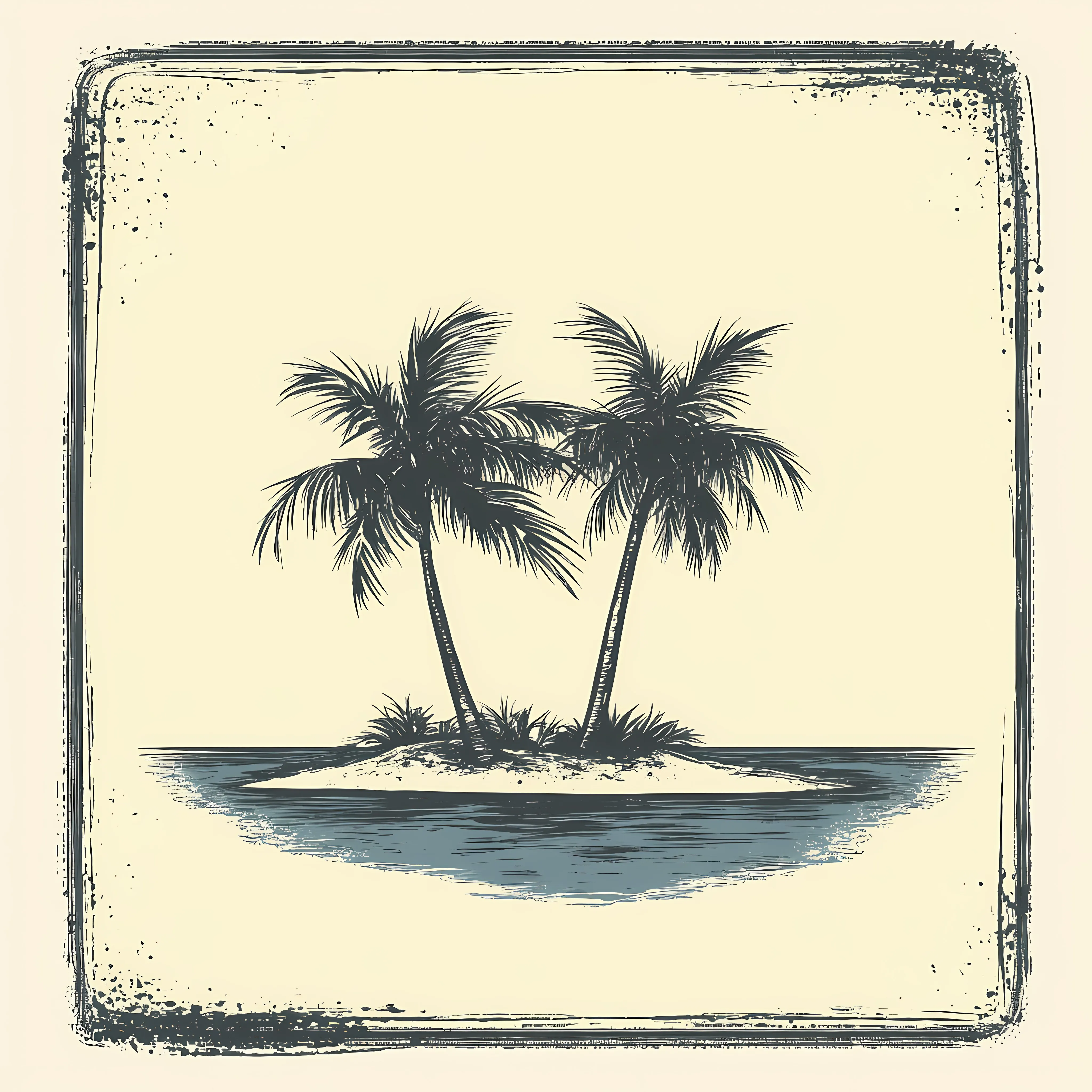Hand-Drawn Island with Palm Trees Vector Illustration — free download from Dotvec