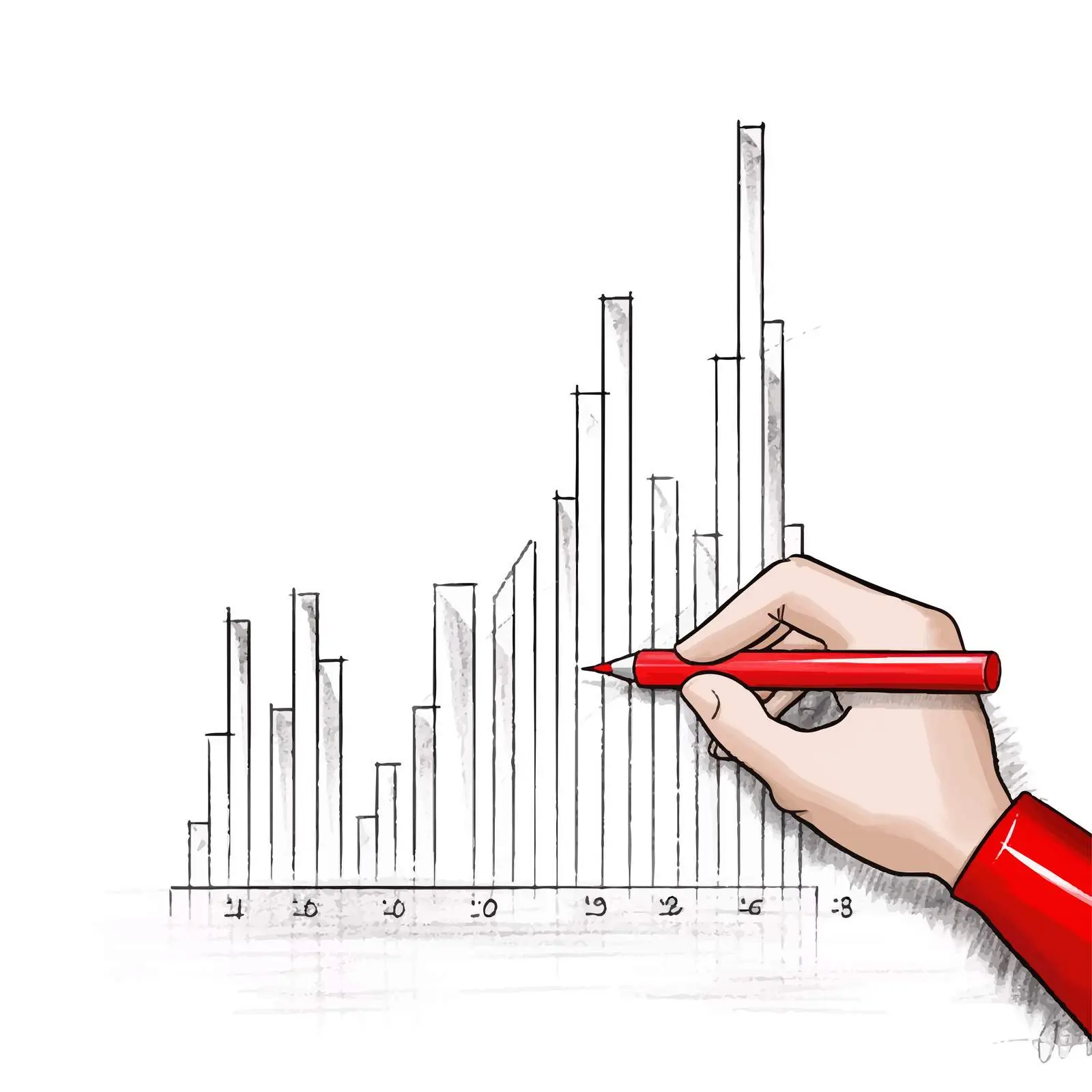 Hand-Sketched Bar Graph Vector Illustration – free statistics image from Dotvec