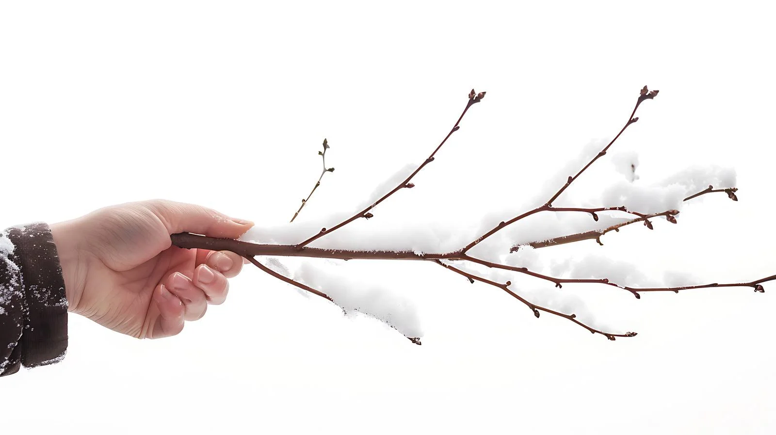 Gentle touch on snowy branch, isolated scene — free download from Dotvec