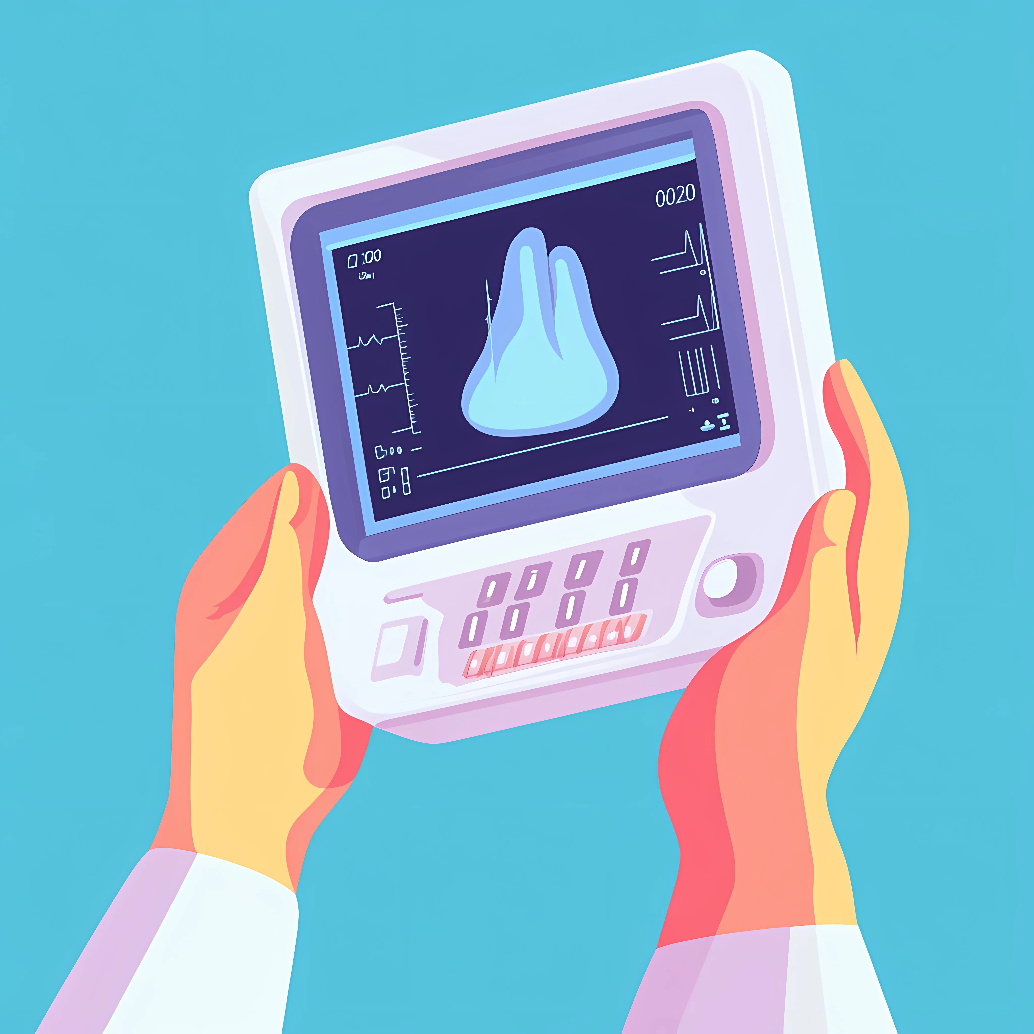 Hand Ultrasound Device Vector Illustration — free download from Dotvec