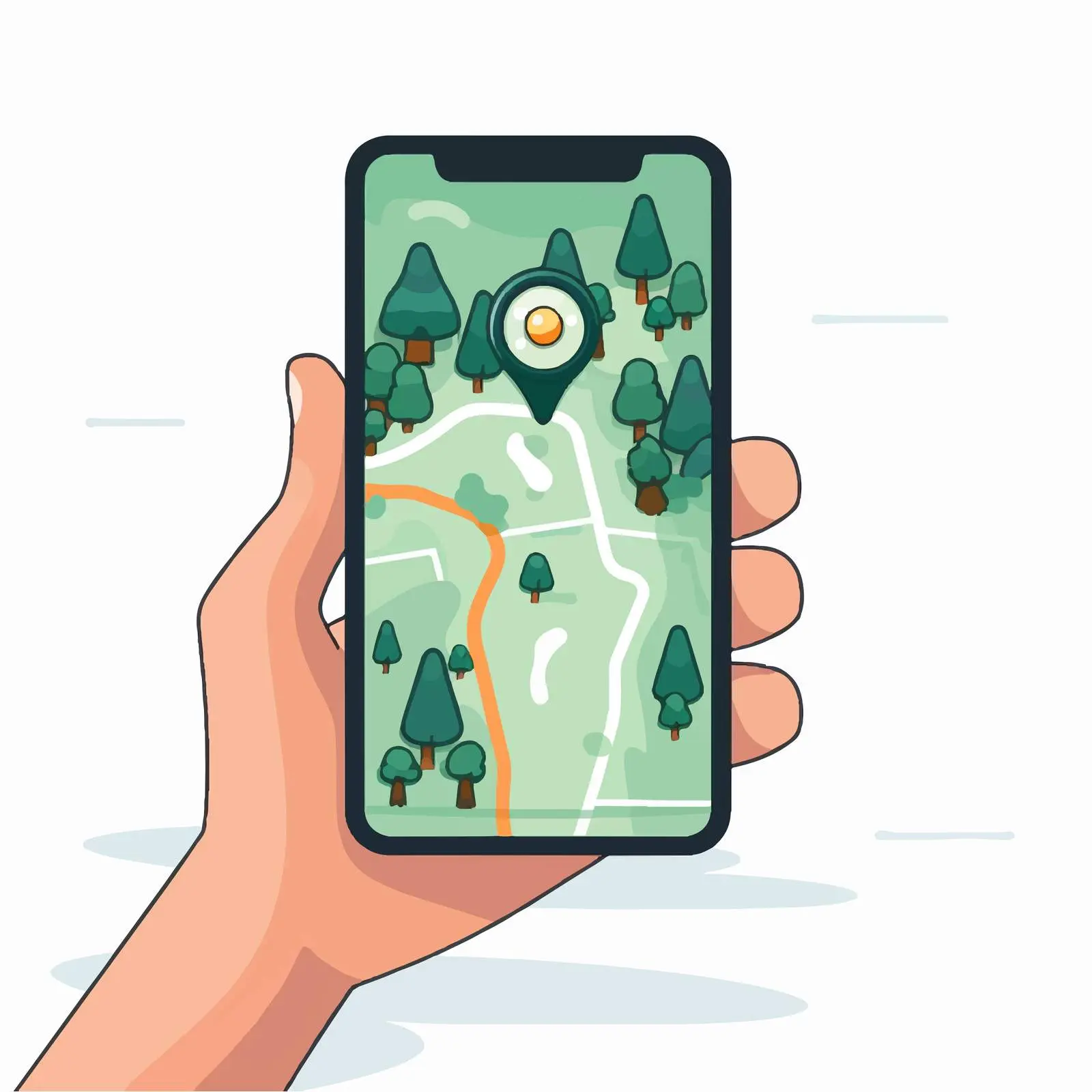 Hand Using Smartphone for Navigation — free download from Dotvec