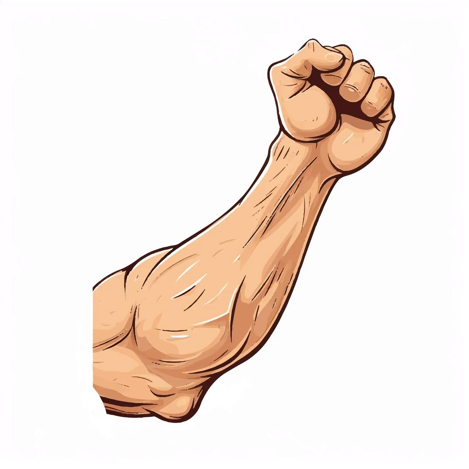 Bicep Hand Vector Illustration on White Background — free download from Dotvec