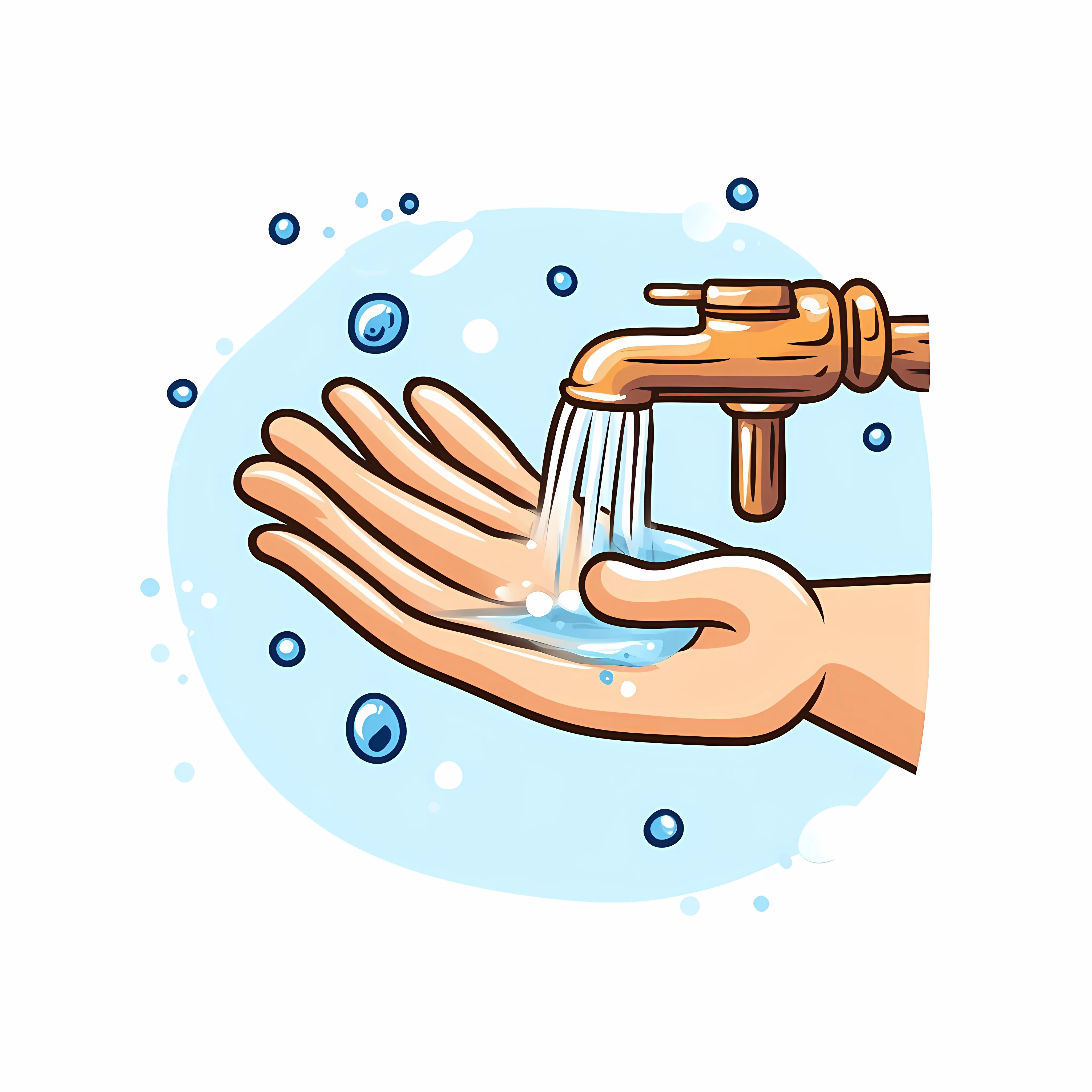 Cartoon Hand Wash with Pipe Water Illustration — free download from Dotvec