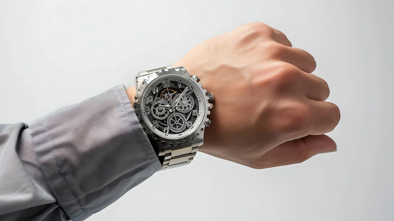 Hand with Watch and Car Gear — free download from Dotvec