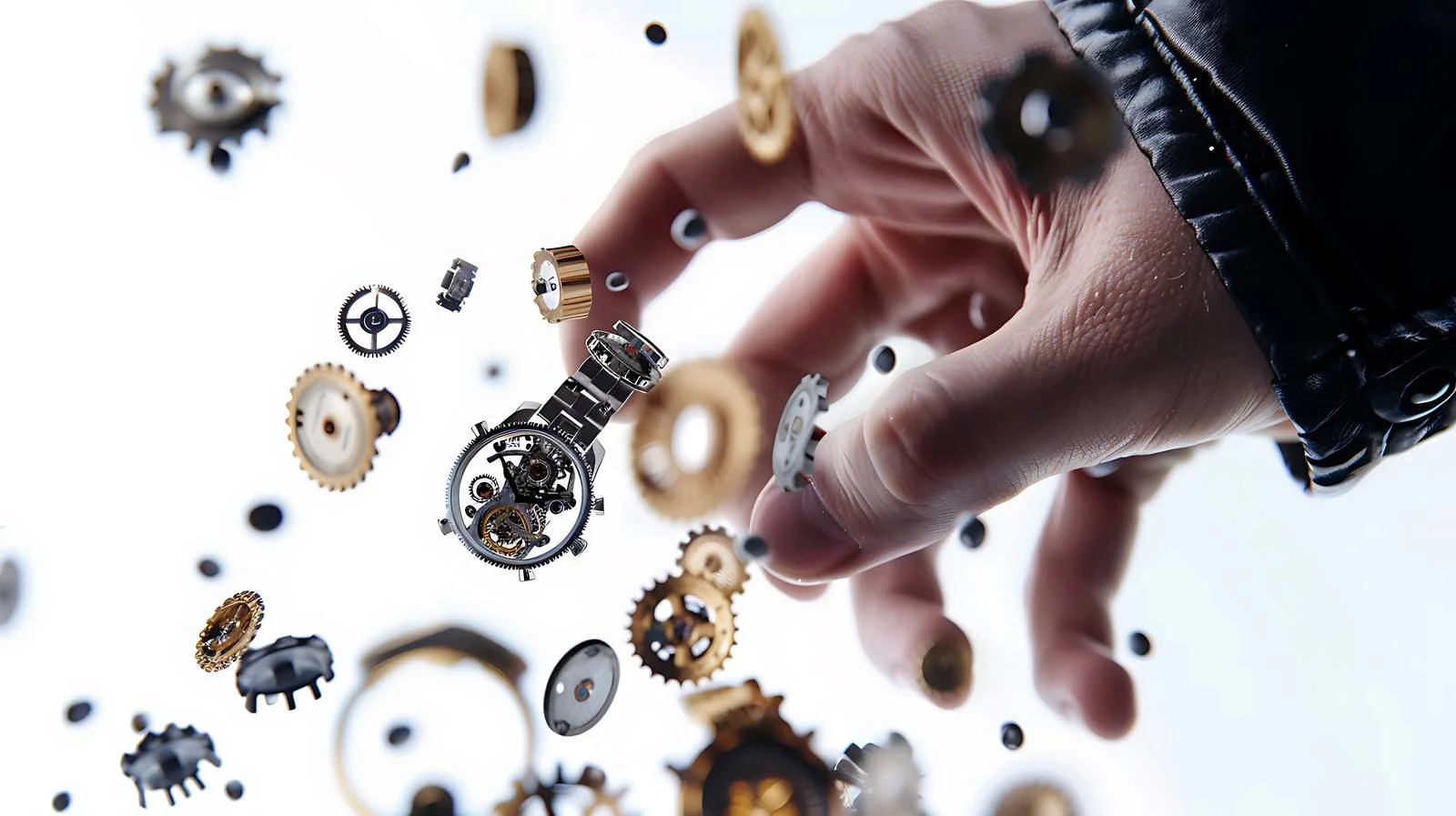 Hand with Watch and Car Gear — free download from Dotvec