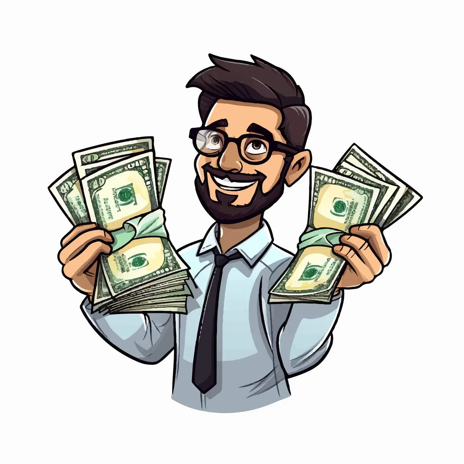 Cartoon Hand Holding Dollar Bills Icon — free download from Dotvec