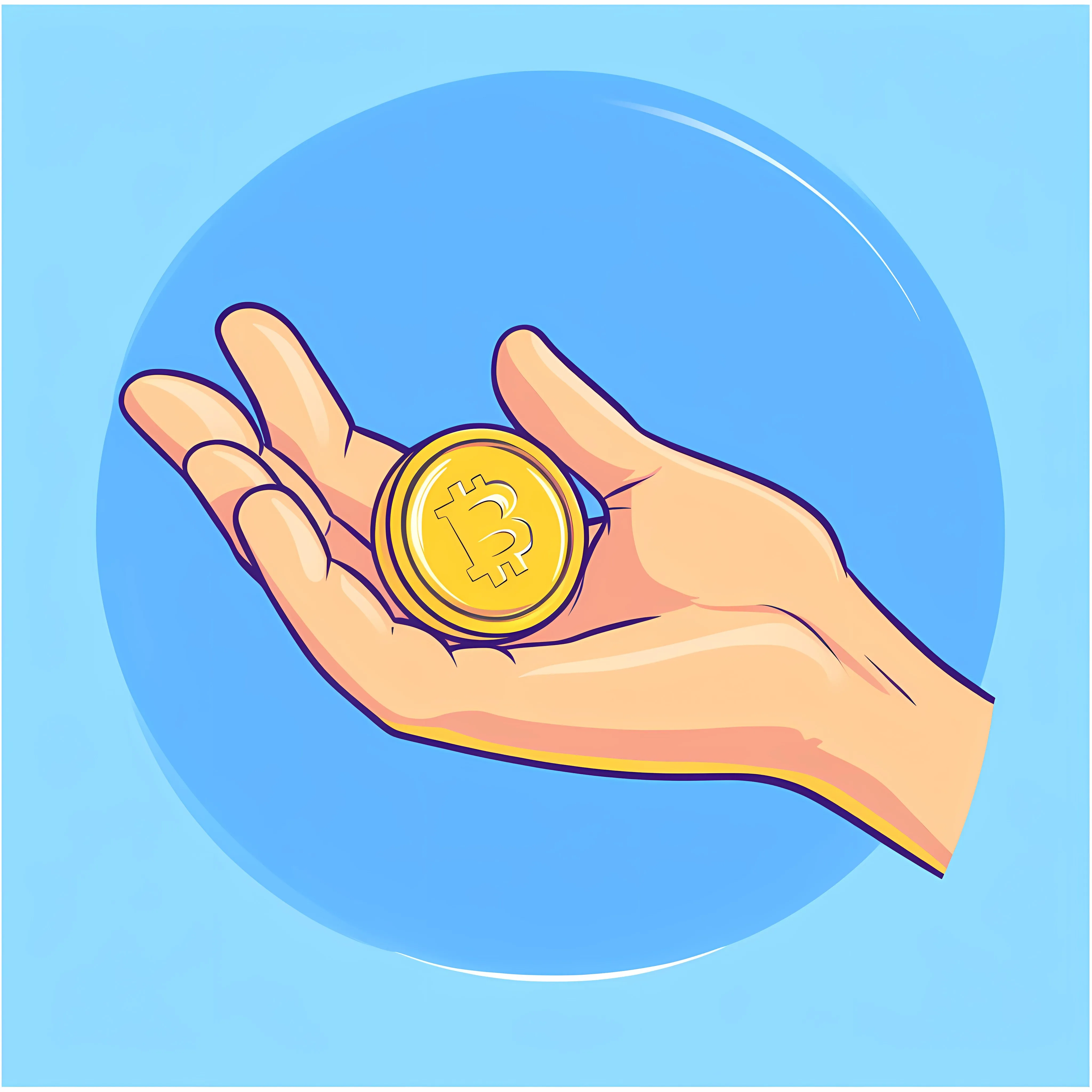 Cartoon Hand with Coin Flat Vector Illustration — free download from Dotvec
