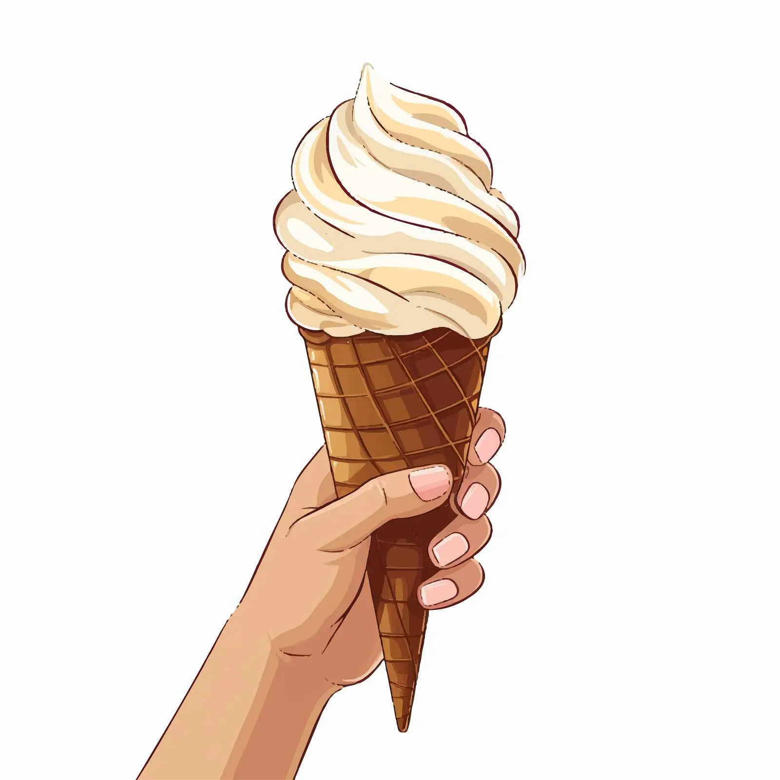 Delicious Ice Cream Cone Cartoon Illustration — free download from Dotvec