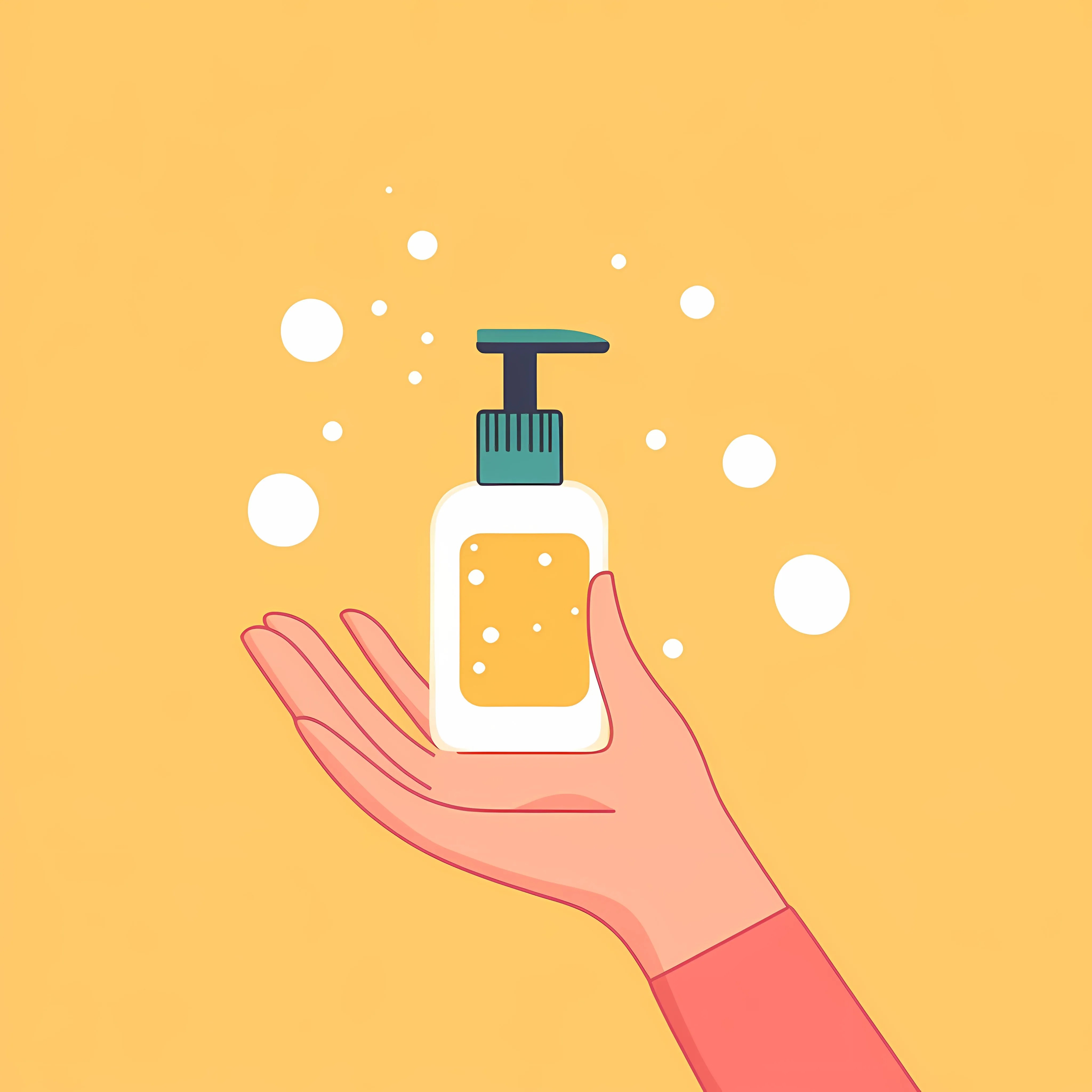 Hand with Disinfectant and Soap Vector Illustration — free download from Dotvec