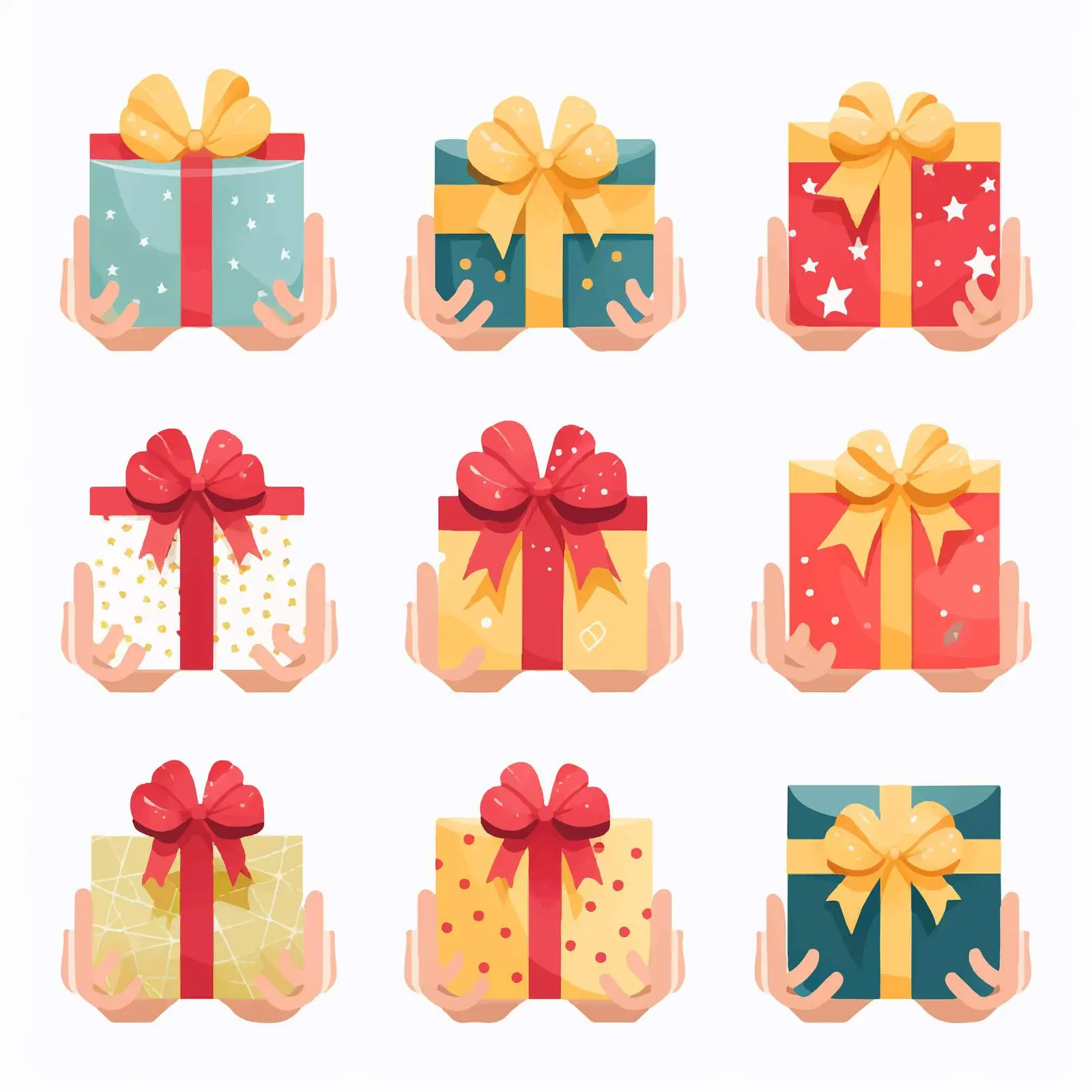 Hand Holding Gift Boxes for Holiday Celebrations — free download from Dotvec