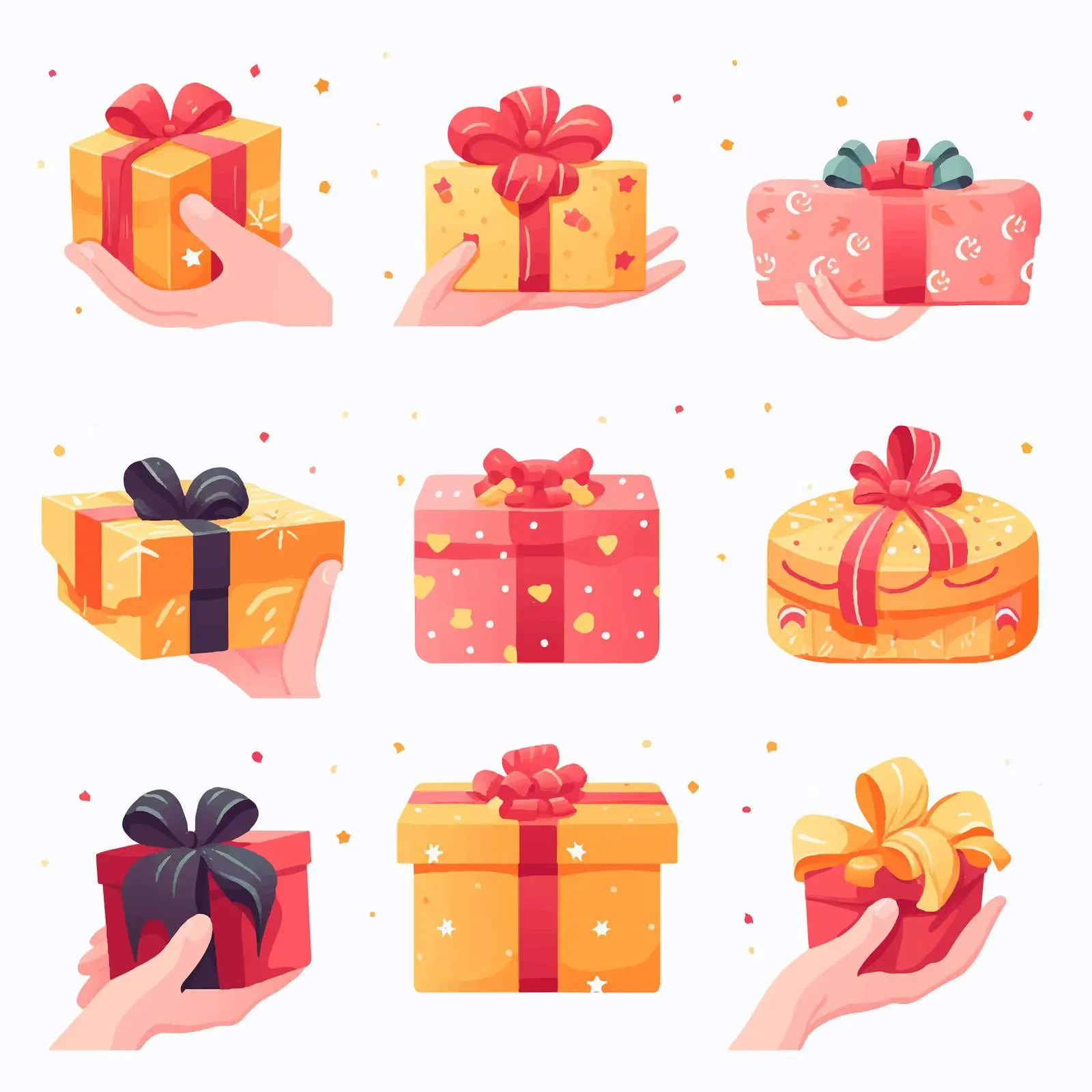Hand Holding Gift Boxes for Holidays — free download from Dotvec