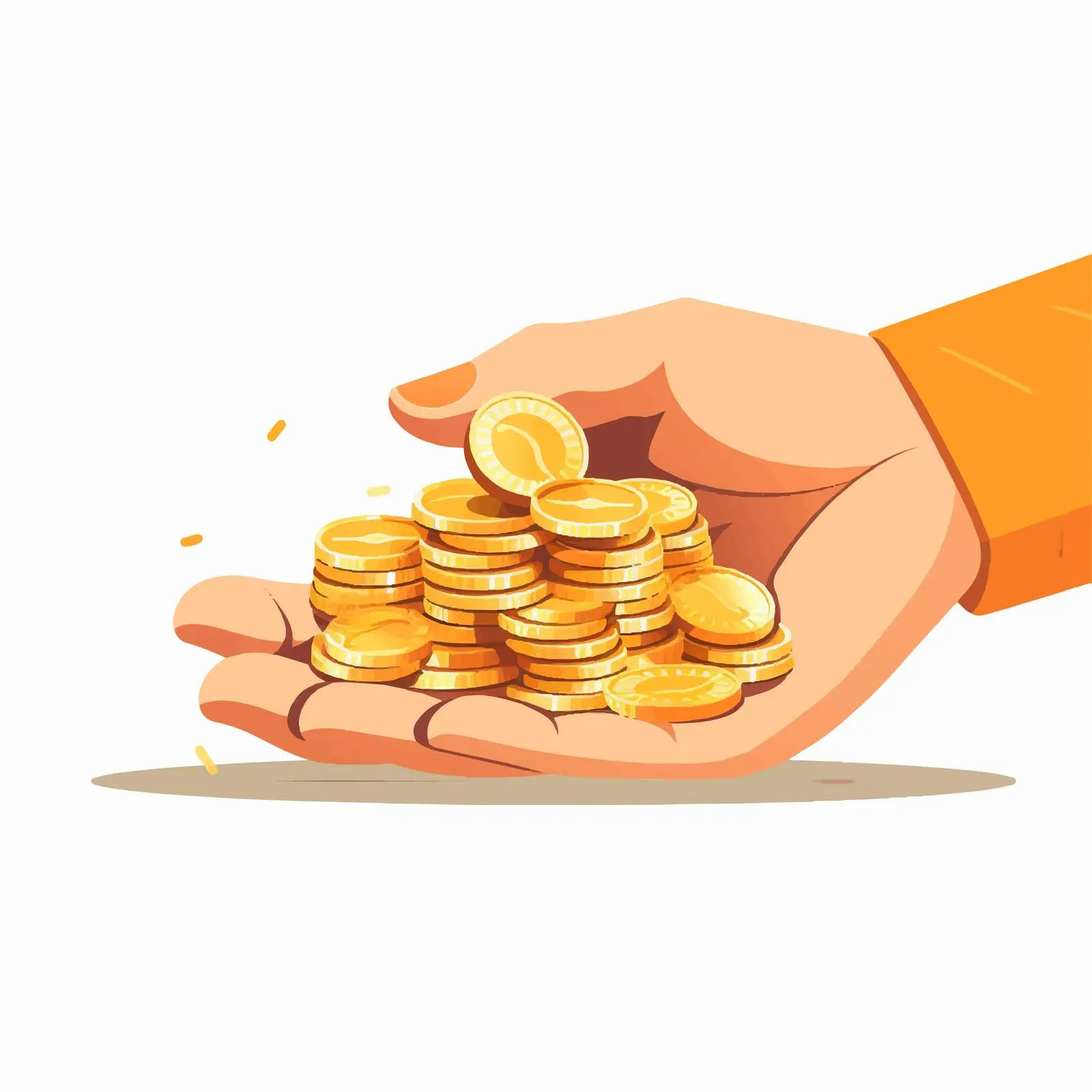 Hand Holding Gold Coins for Financial Wealth – free financial freedom image from Dotvec