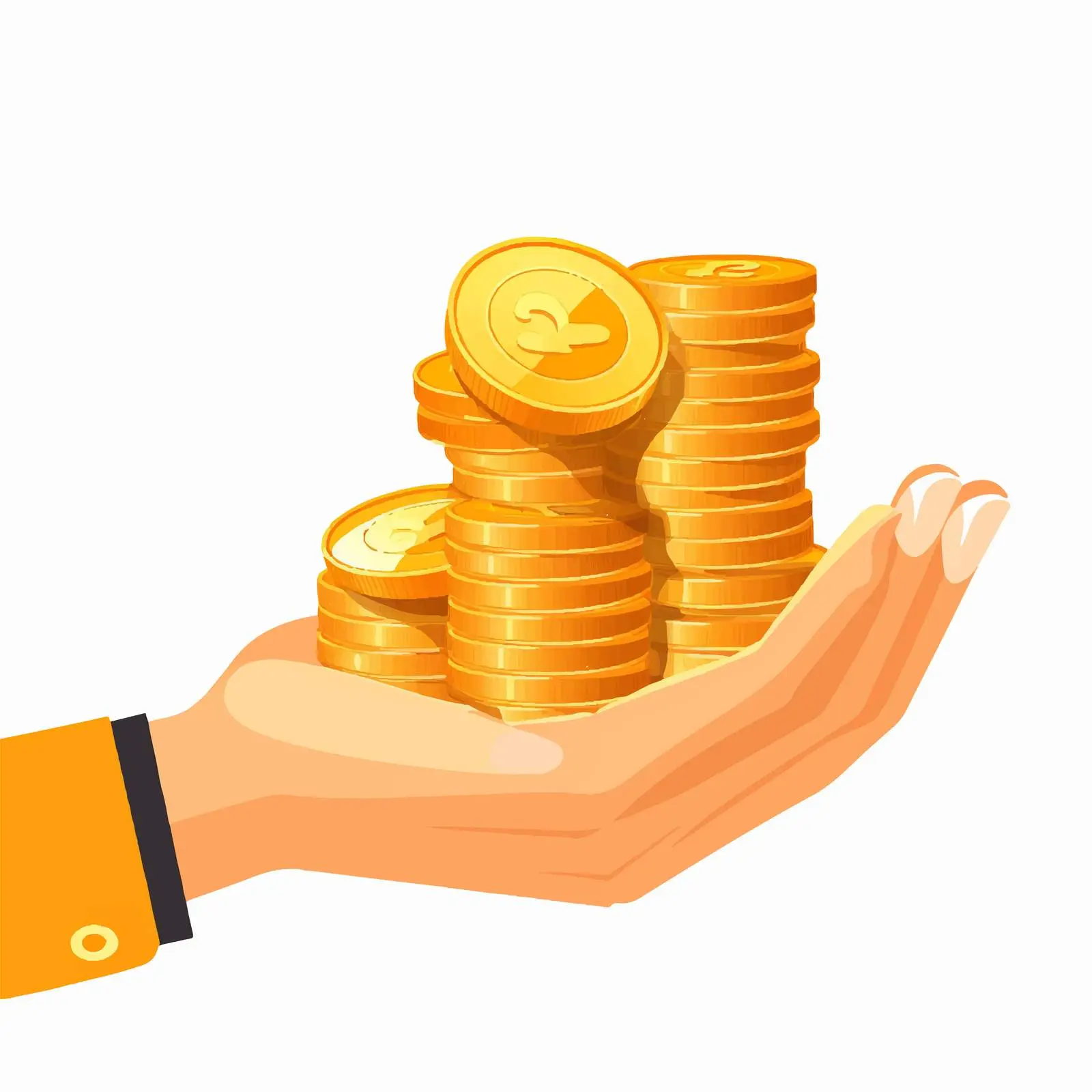 Hand Holding Gold Coins for Wealth Management – free financial freedom image from Dotvec