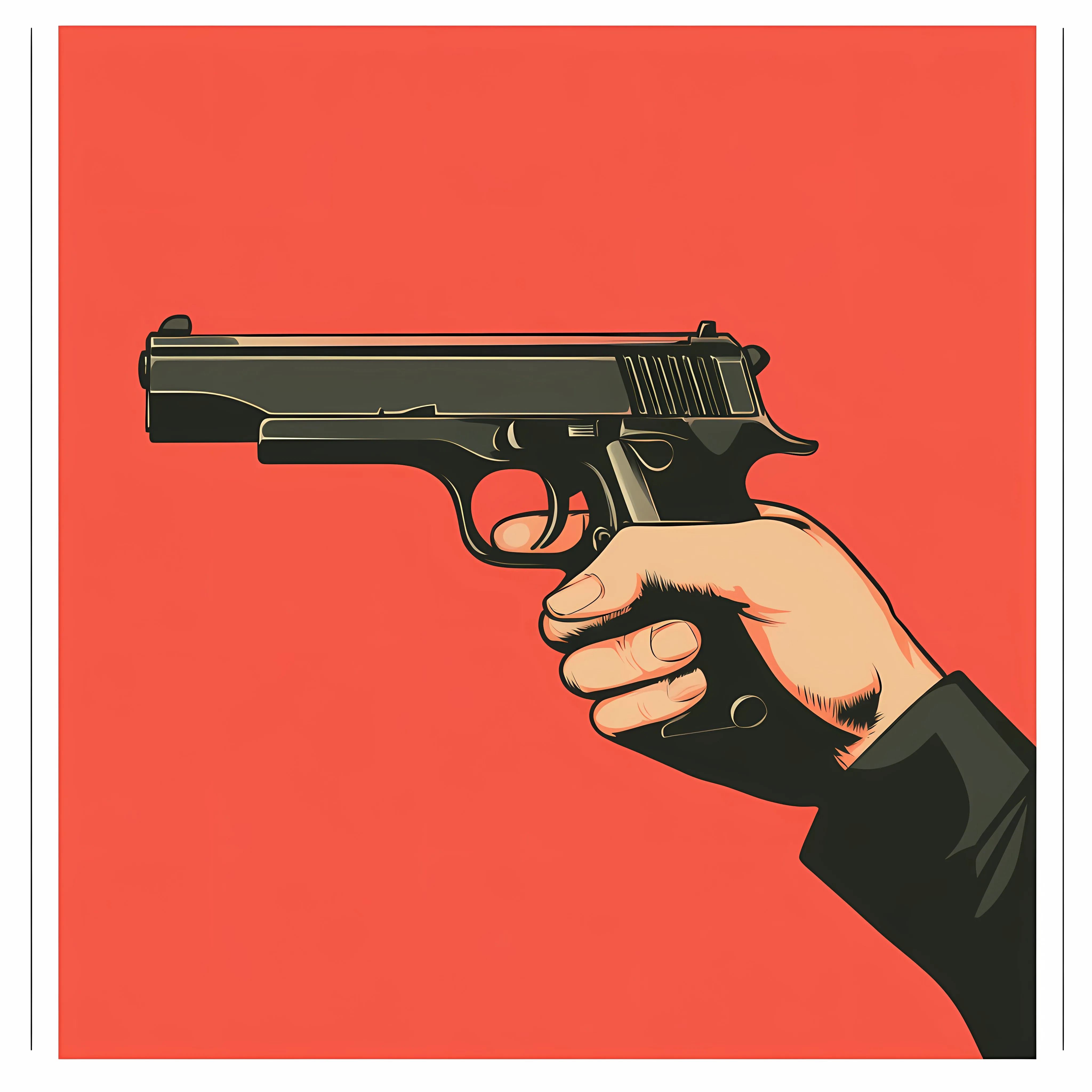 Flat Vector Illustration of Hand with Gun — free download from Dotvec