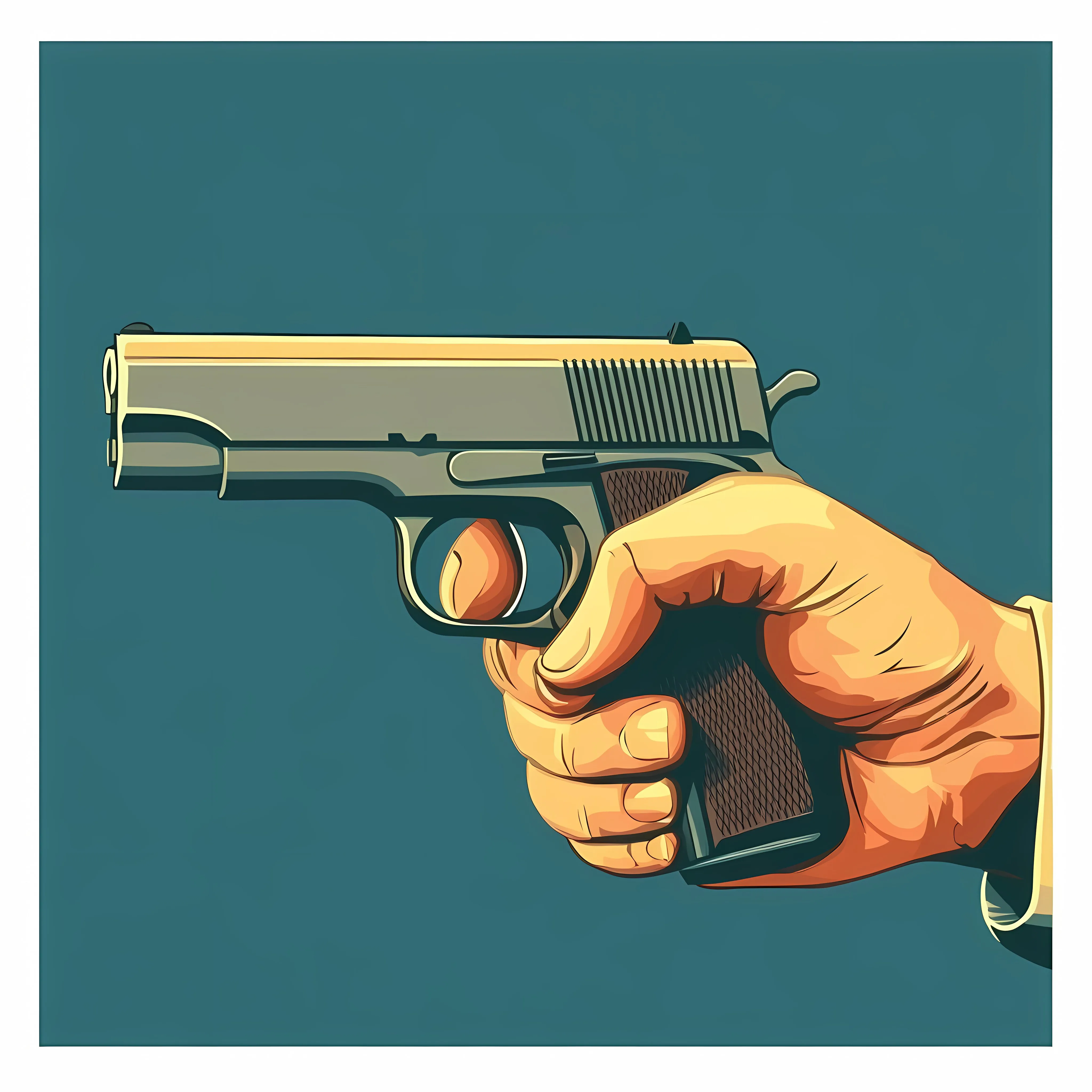 Hand Holding Gun Flat Vector Illustration — free download from Dotvec