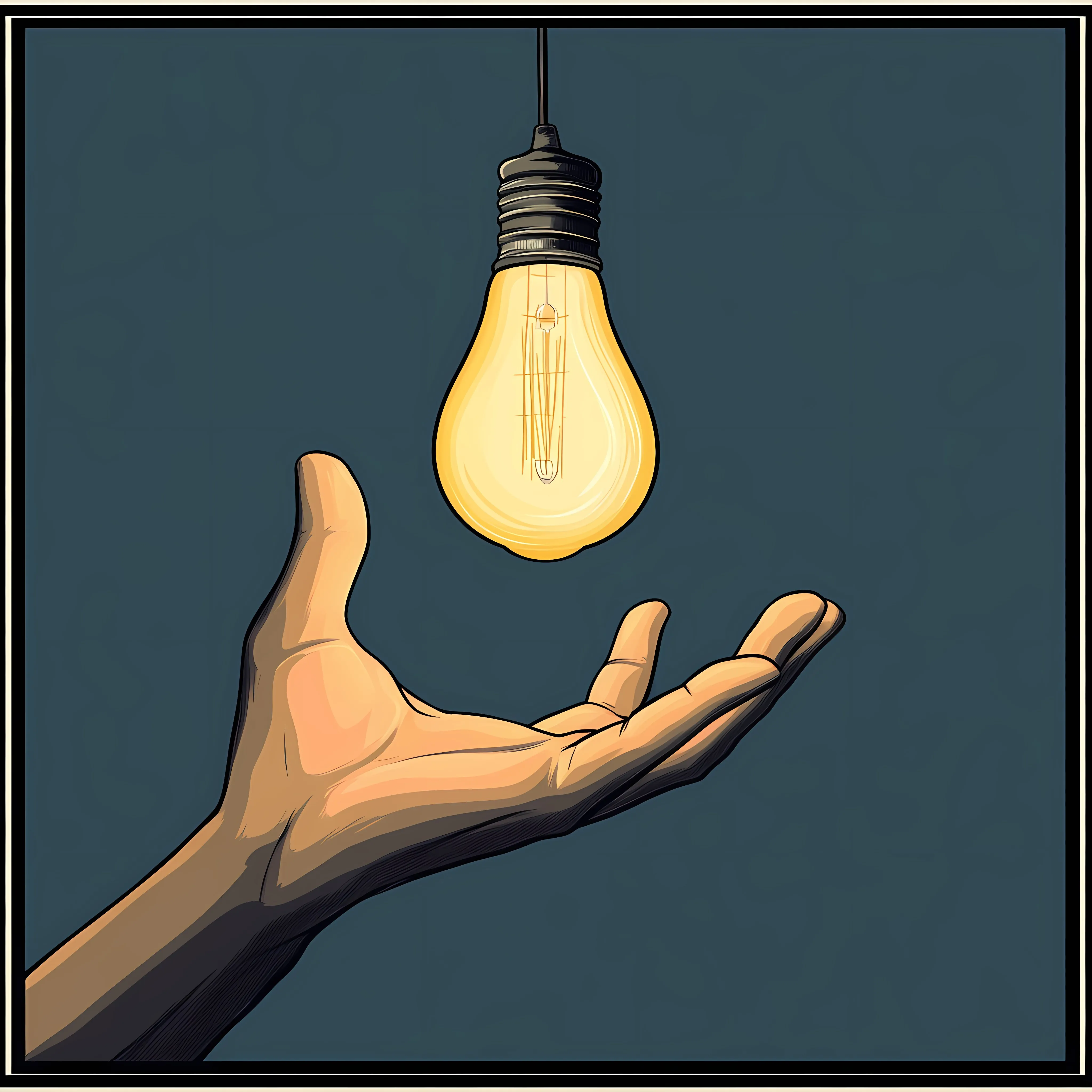 Cartoon Hand Holding a Lamp Illustration — free download from Dotvec