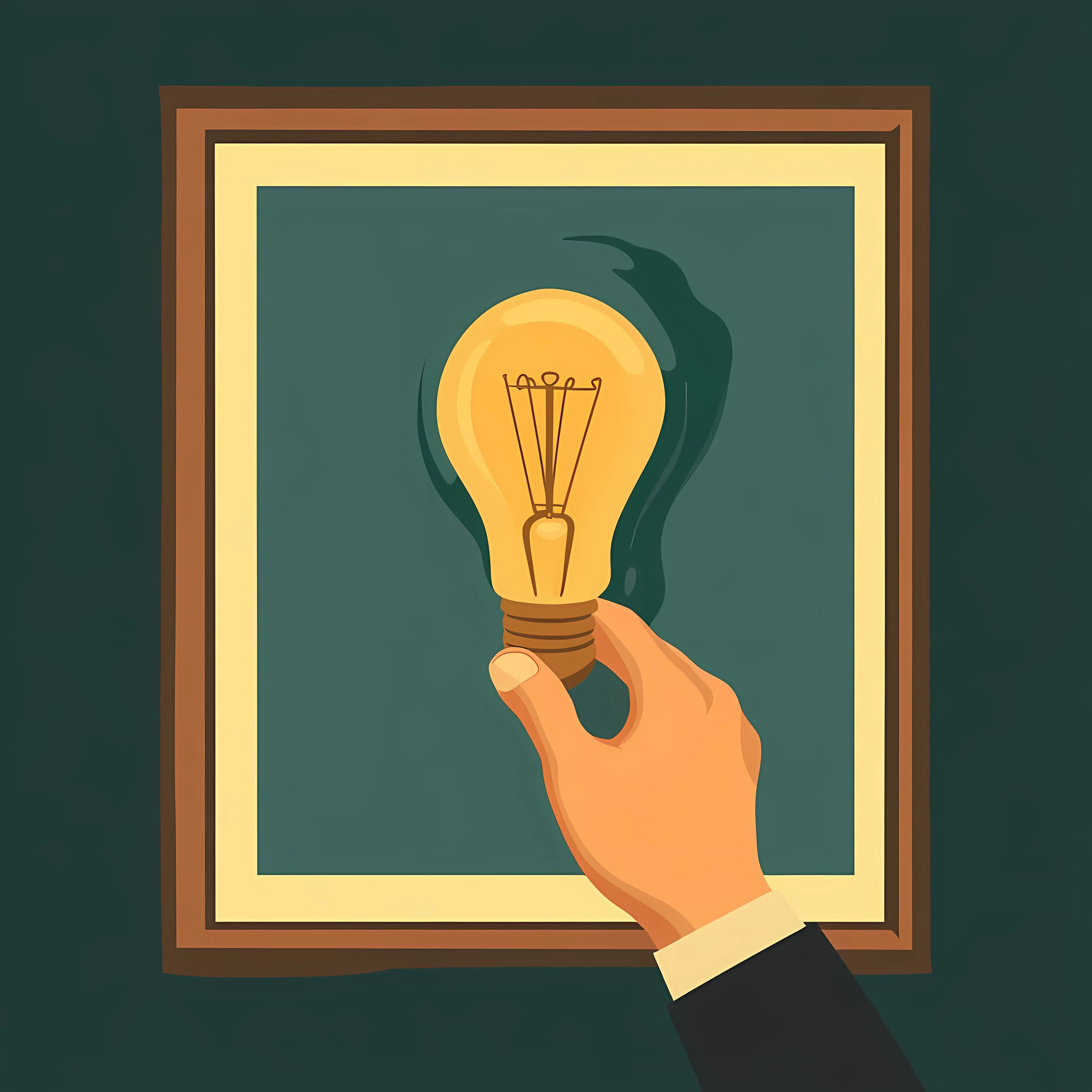 Cartoon Hand Holding Lamp Flat Vector Illustration — free download from Dotvec