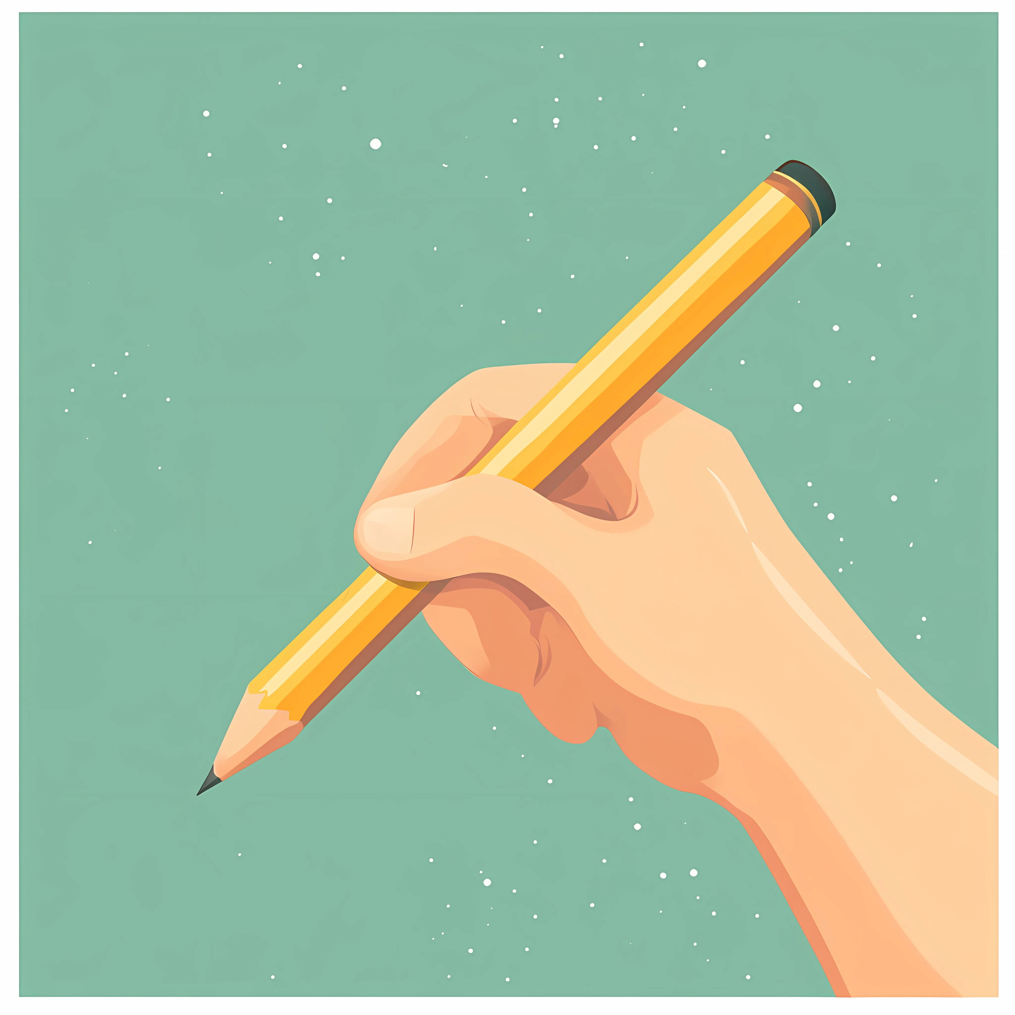 Cartoon Hand with Pencil Vector Illustration — free download from Dotvec