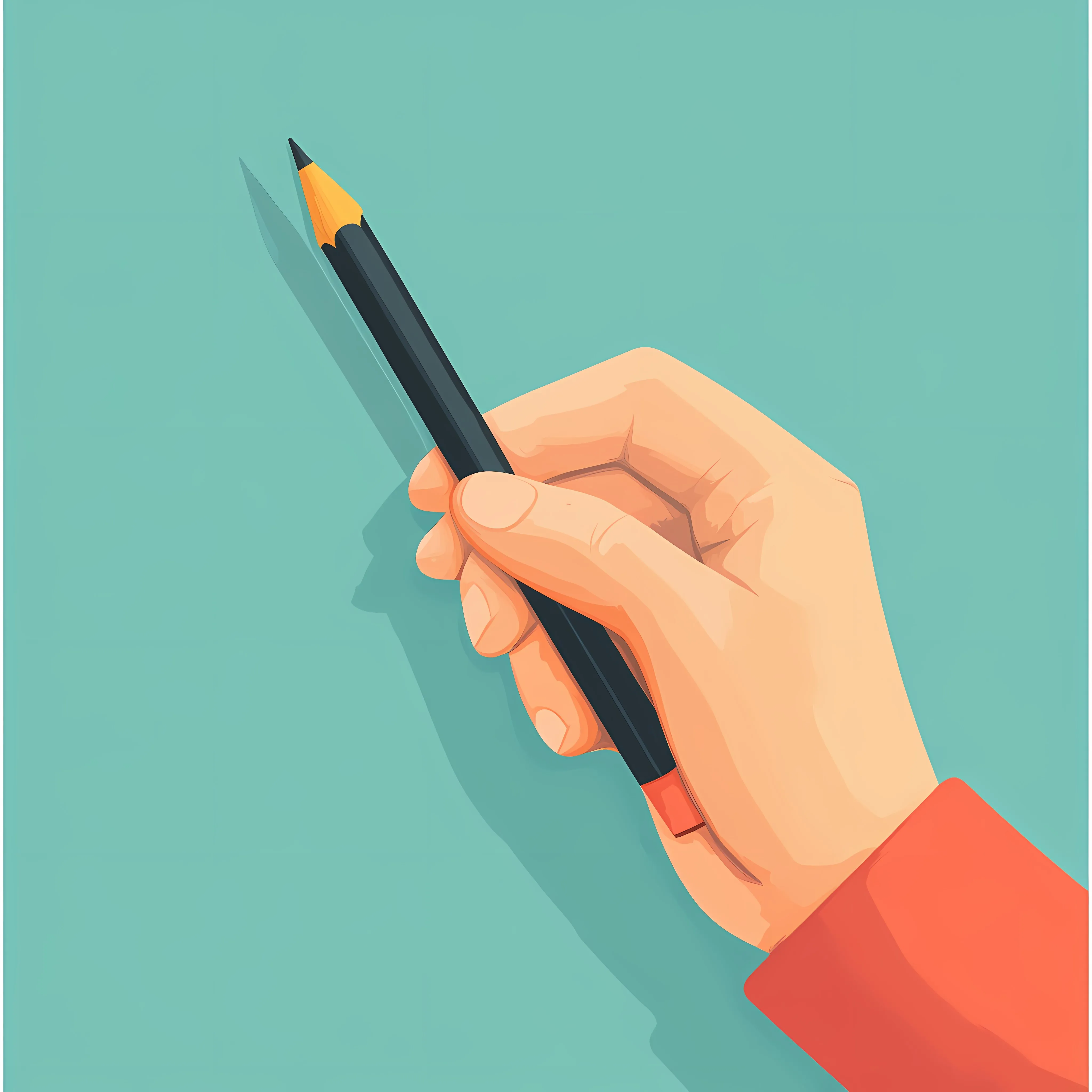 Cartoon Hand Holding Pencil Vector Illustration — free download from Dotvec