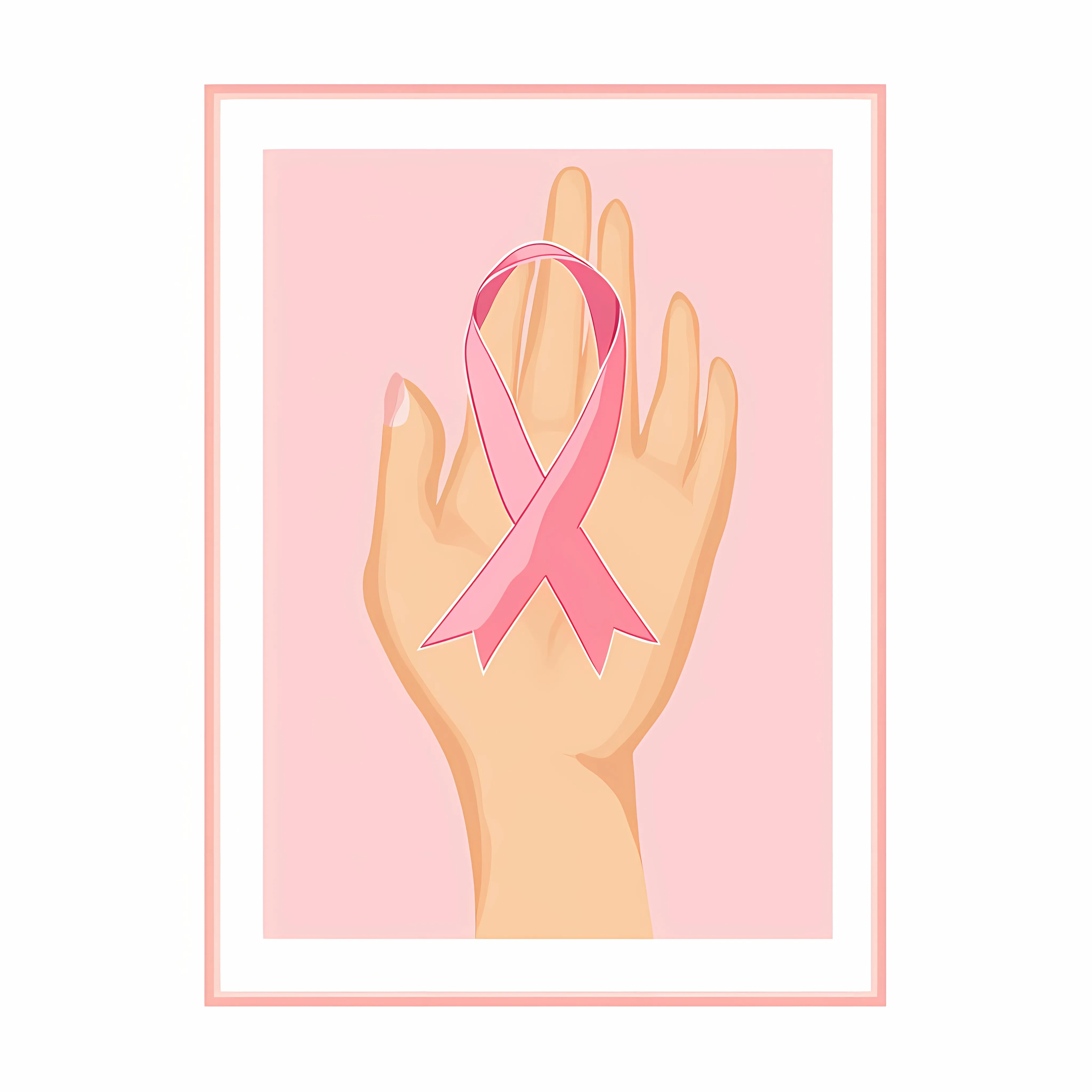 Hand Holding Pink Ribbon for Breast Cancer Awareness – free pink ribbon image from Dotvec