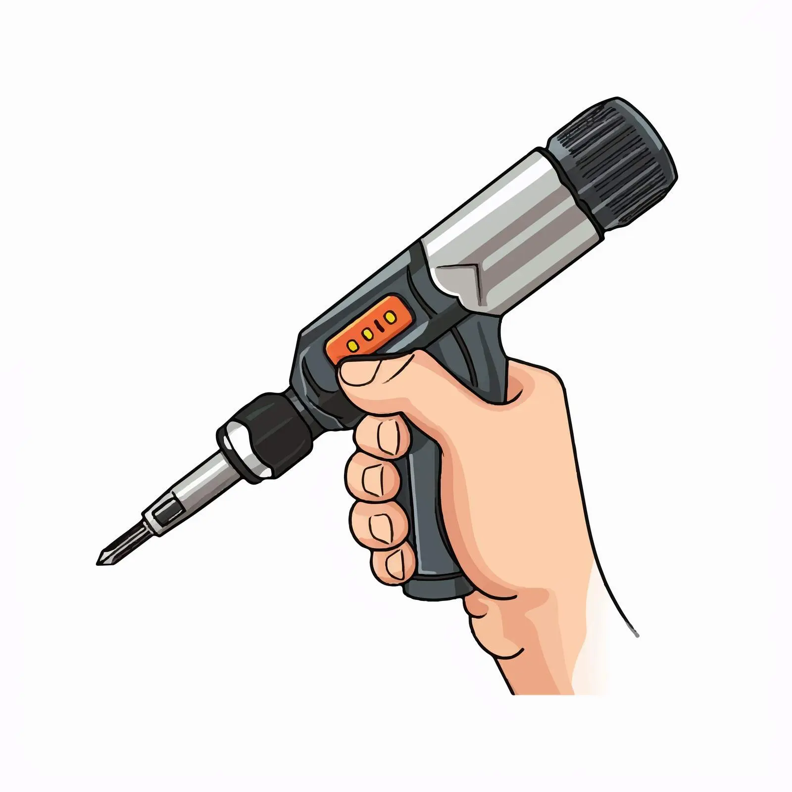 Cartoon Vector of Hand Holding Screwdriver – free screwdriver image from Dotvec
