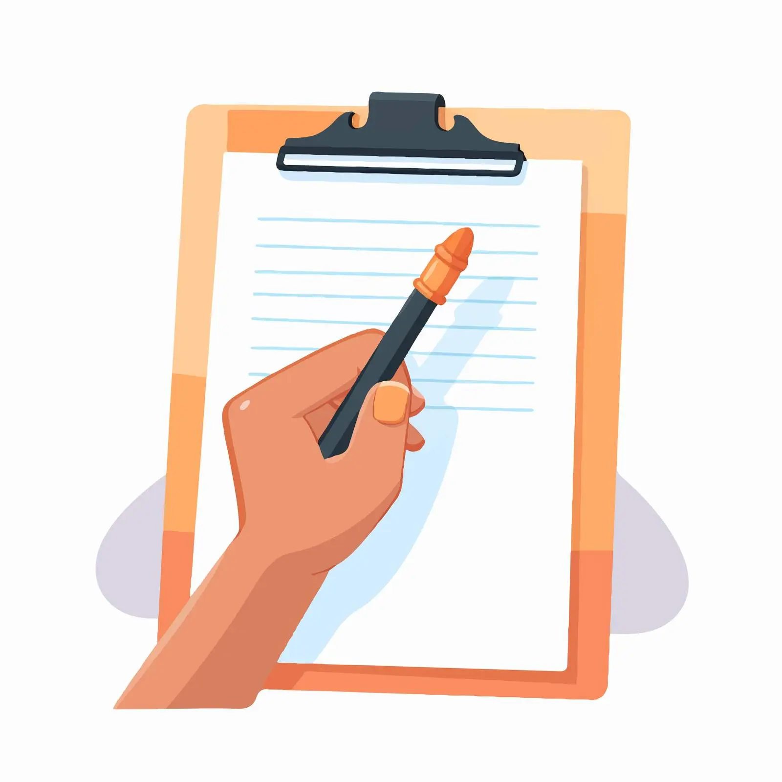 Handwriting with Pencil on Clipboard Cartoon Vector — free download from Dotvec