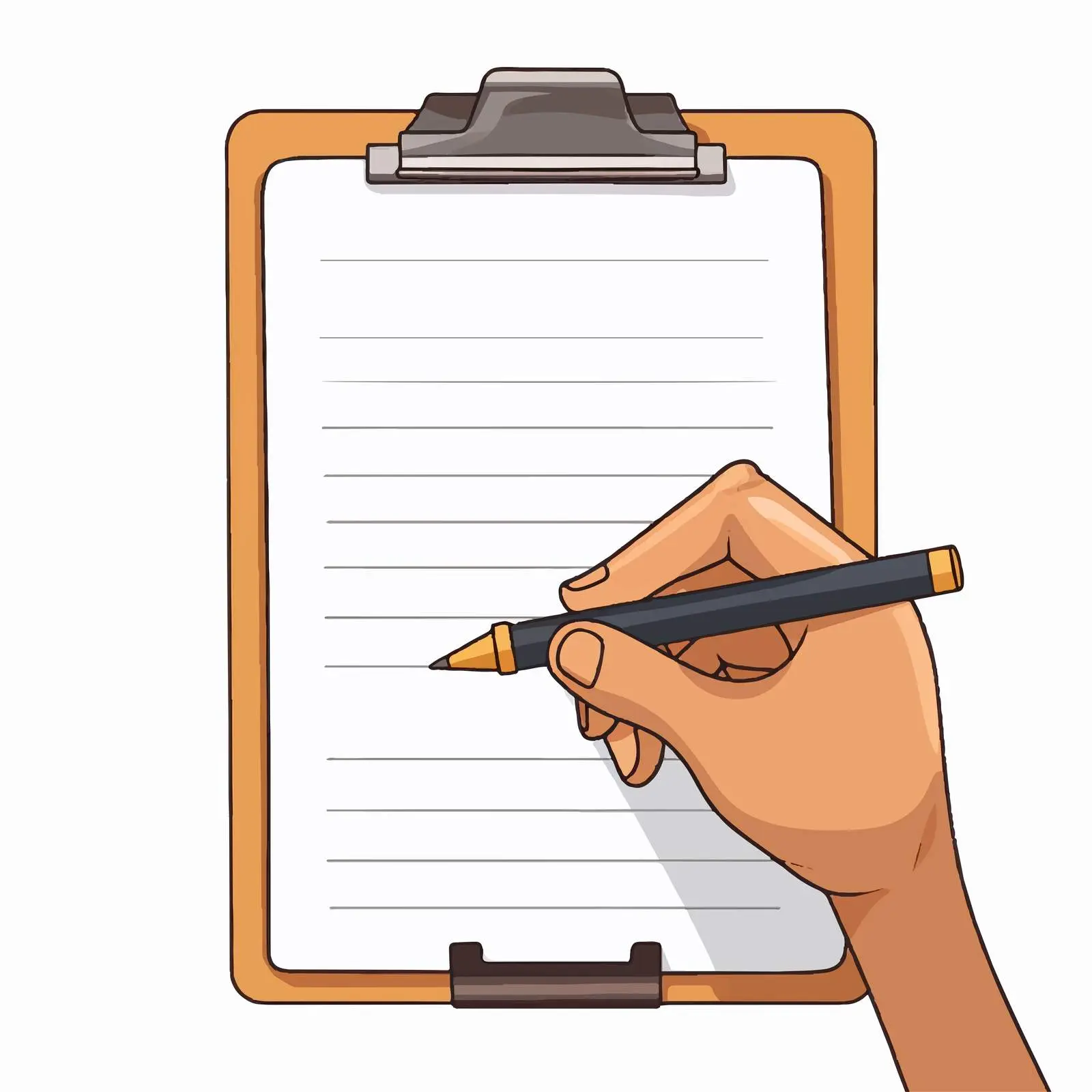 Cartoon Vector of Hand Writing with Pencil — free download from Dotvec
