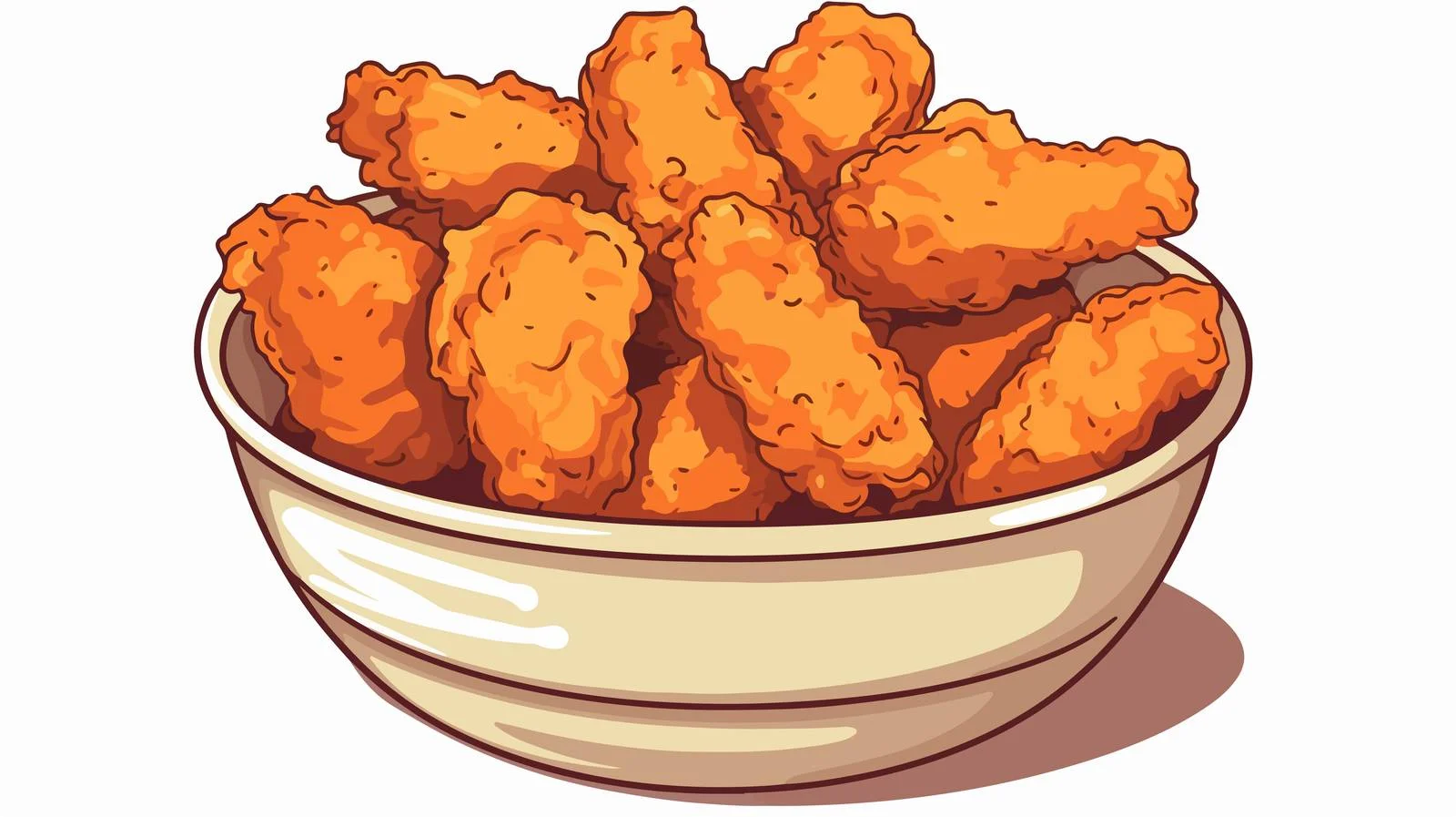 Hand-Drawn Fried Chicken Bucket Cartoon — free download from Dotvec