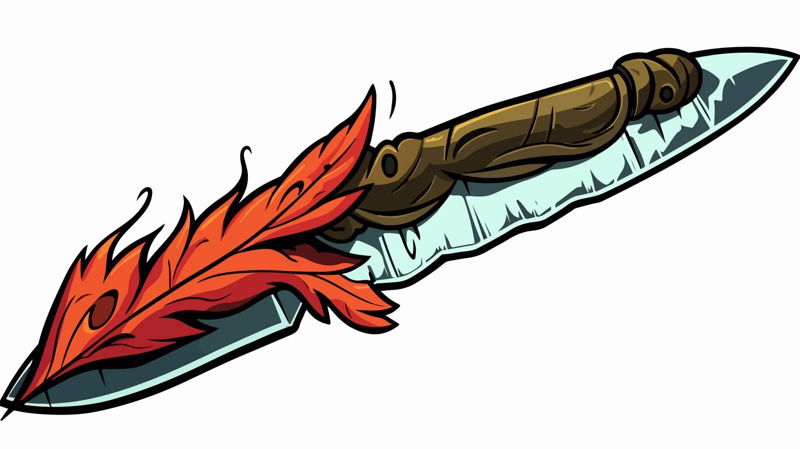 Enchanted Leaf Knife Doodle — free download from Dotvec