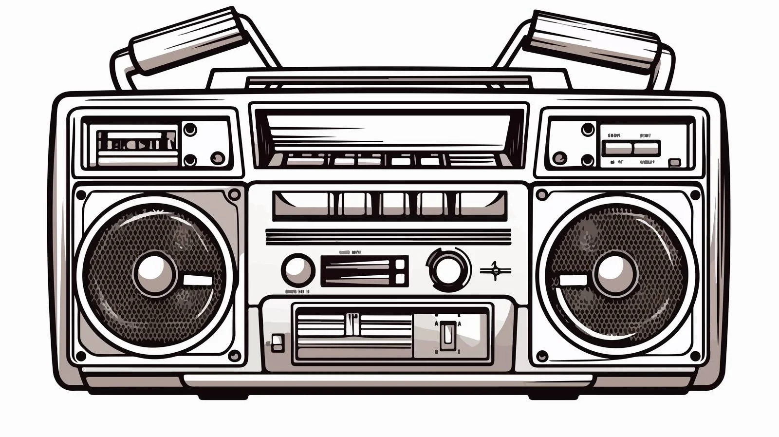 Retro Cassette Player Doodle — free download from Dotvec