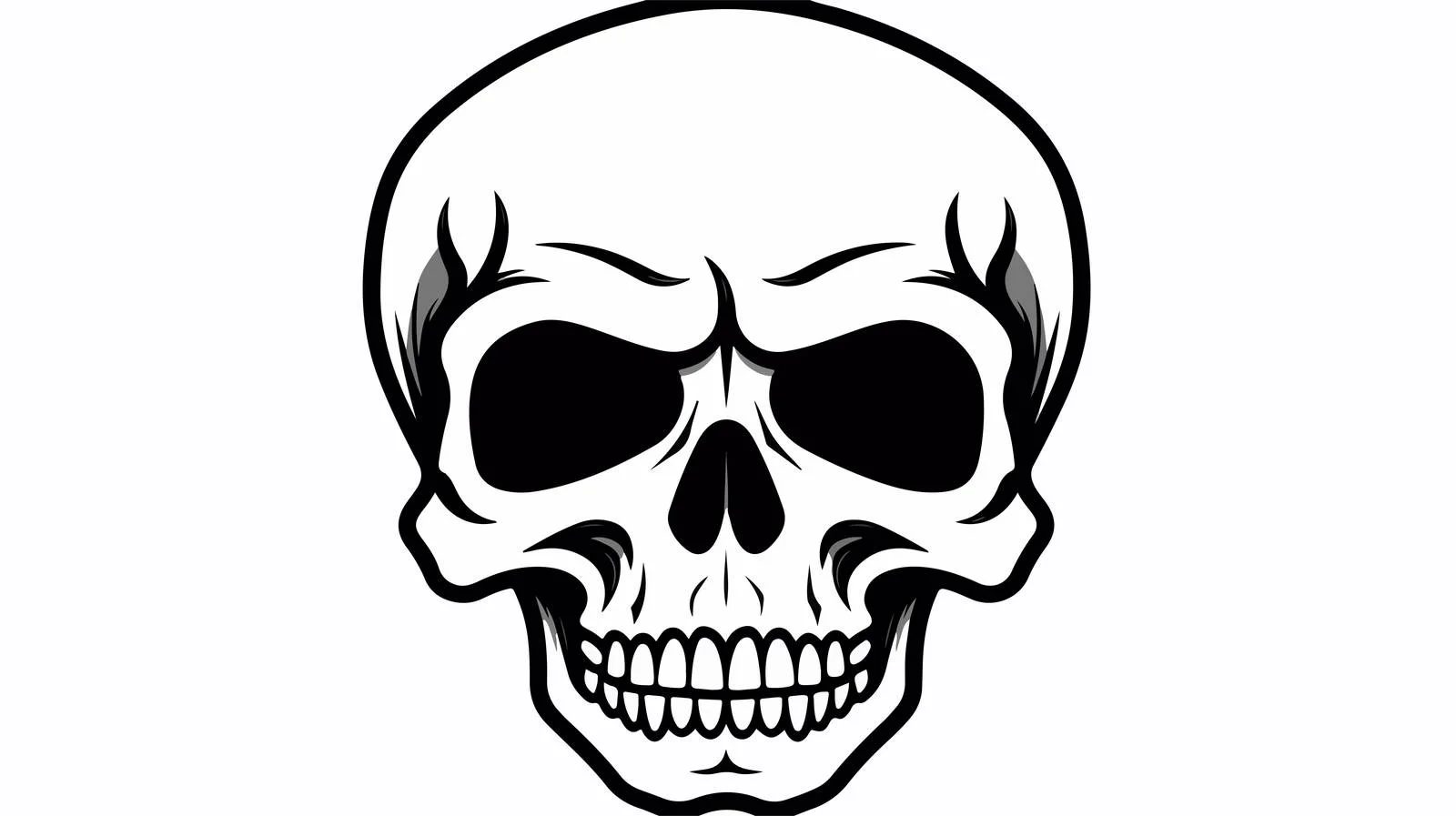 Hand-Drawn Cartoon Skull Head Doodle — free download from Dotvec