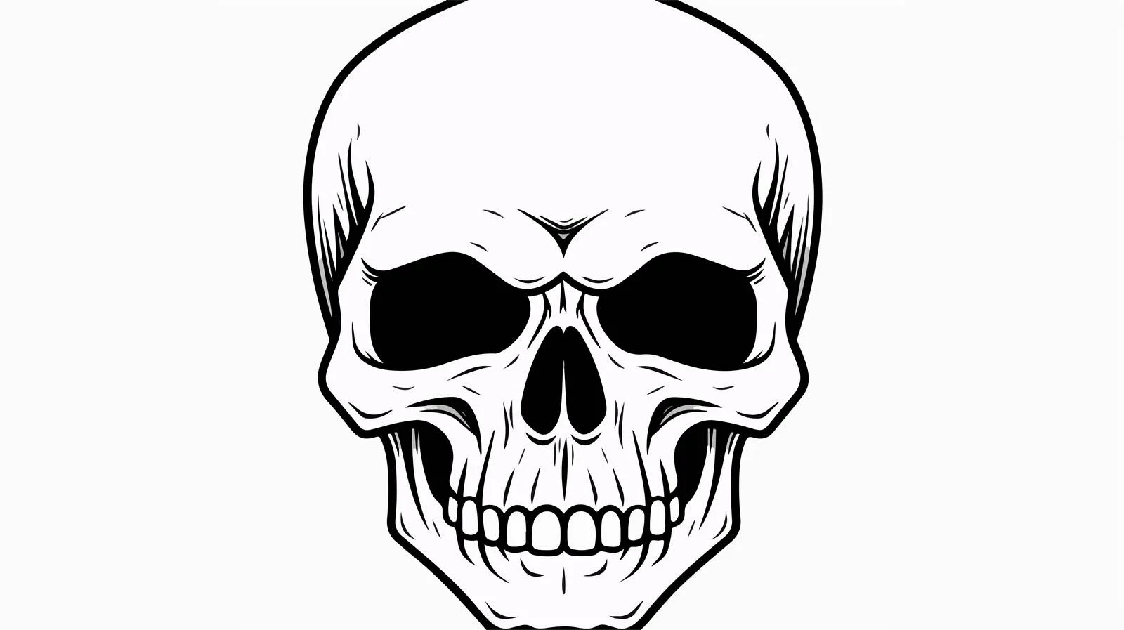 Skull Head Cartoon Doodle Vector Illustration — free download from Dotvec