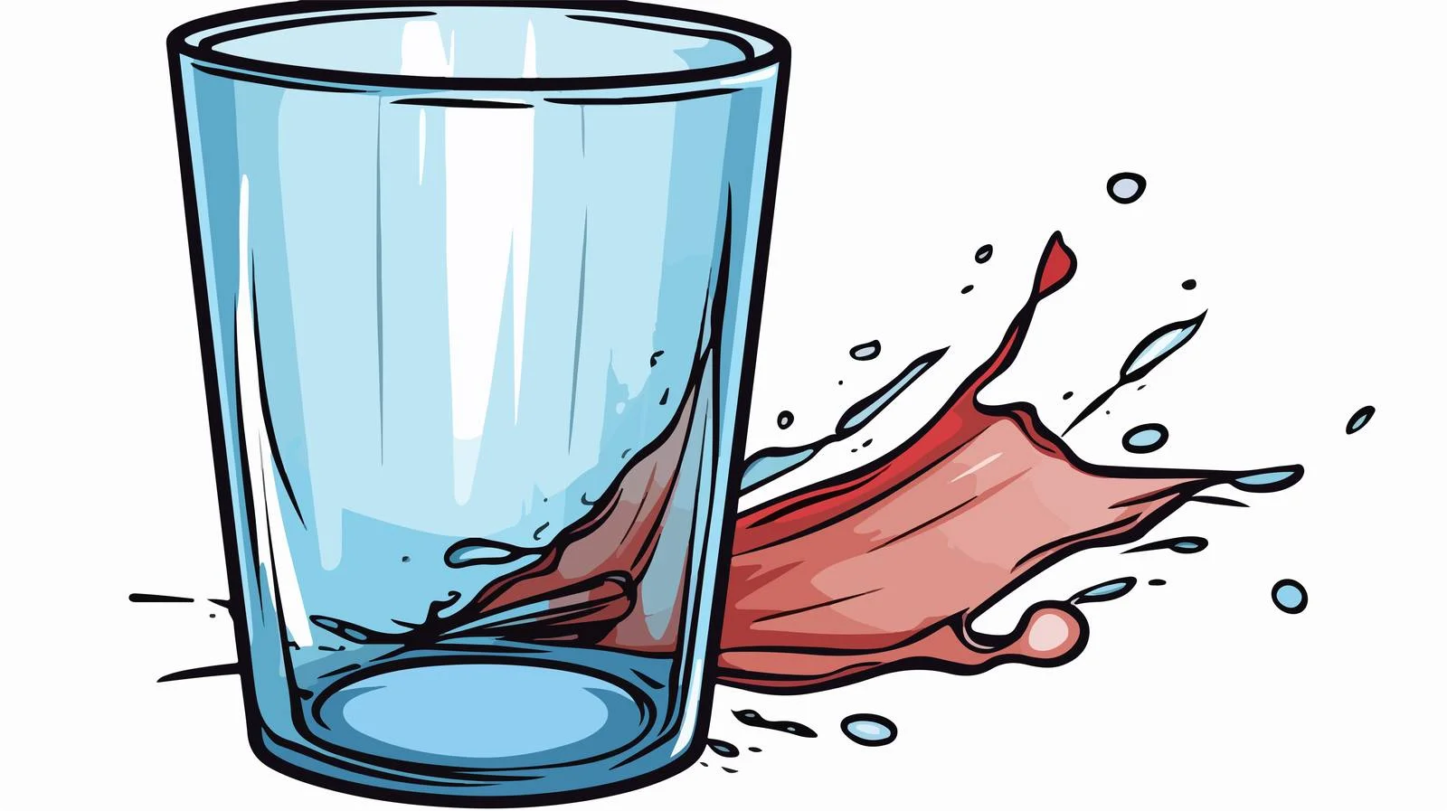 Hand-Drawn Spilt Glass Doodle Illustration — free download from Dotvec