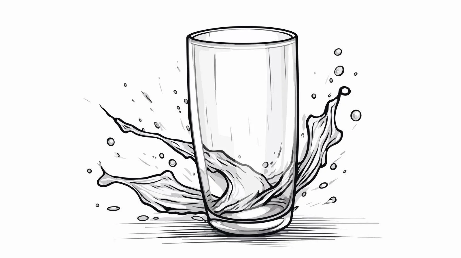 Hand-Drawn Spilt Glass Doodle — free download from Dotvec